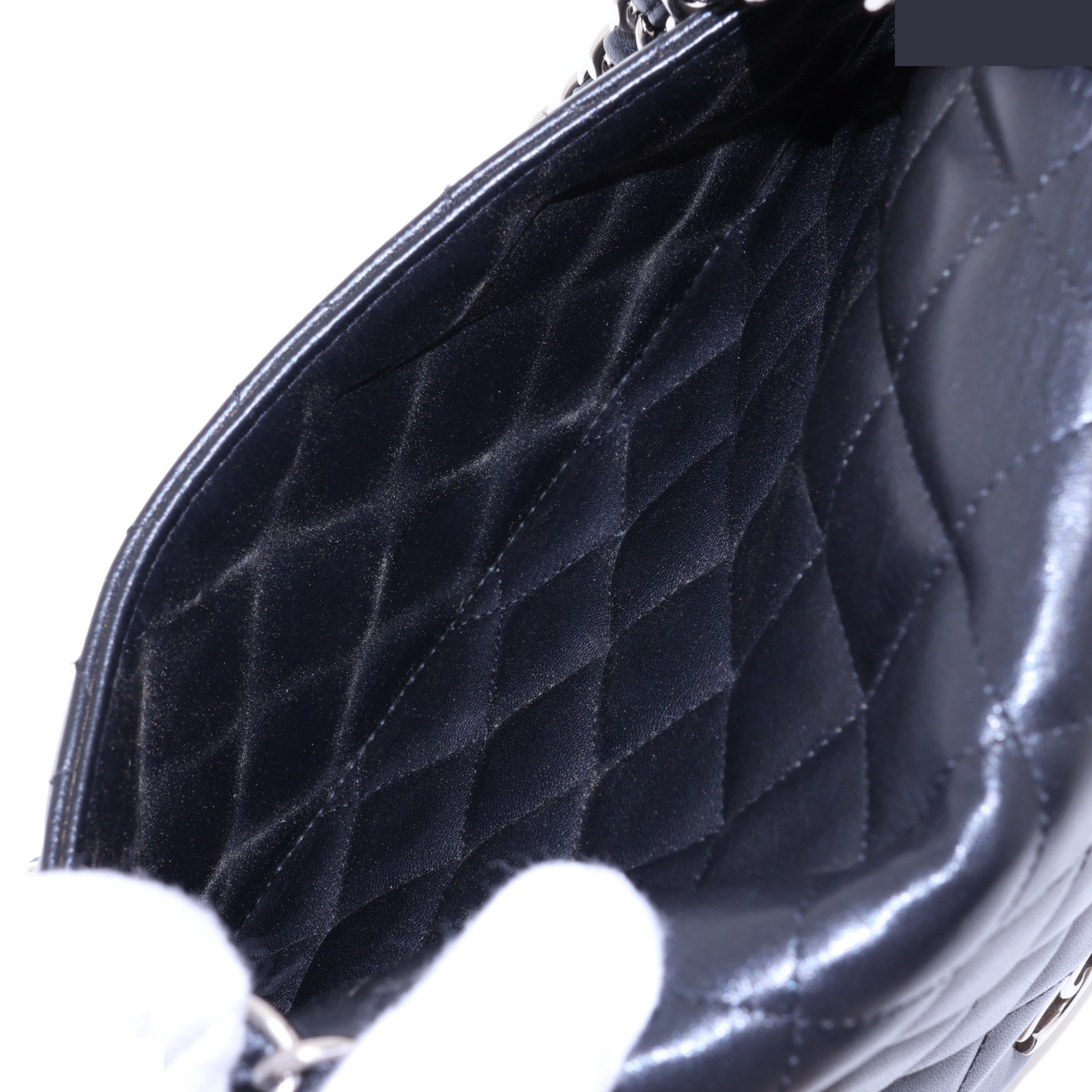 Large Matelassé 30 Lambskin Single Flap Double Chain Bag — view 10