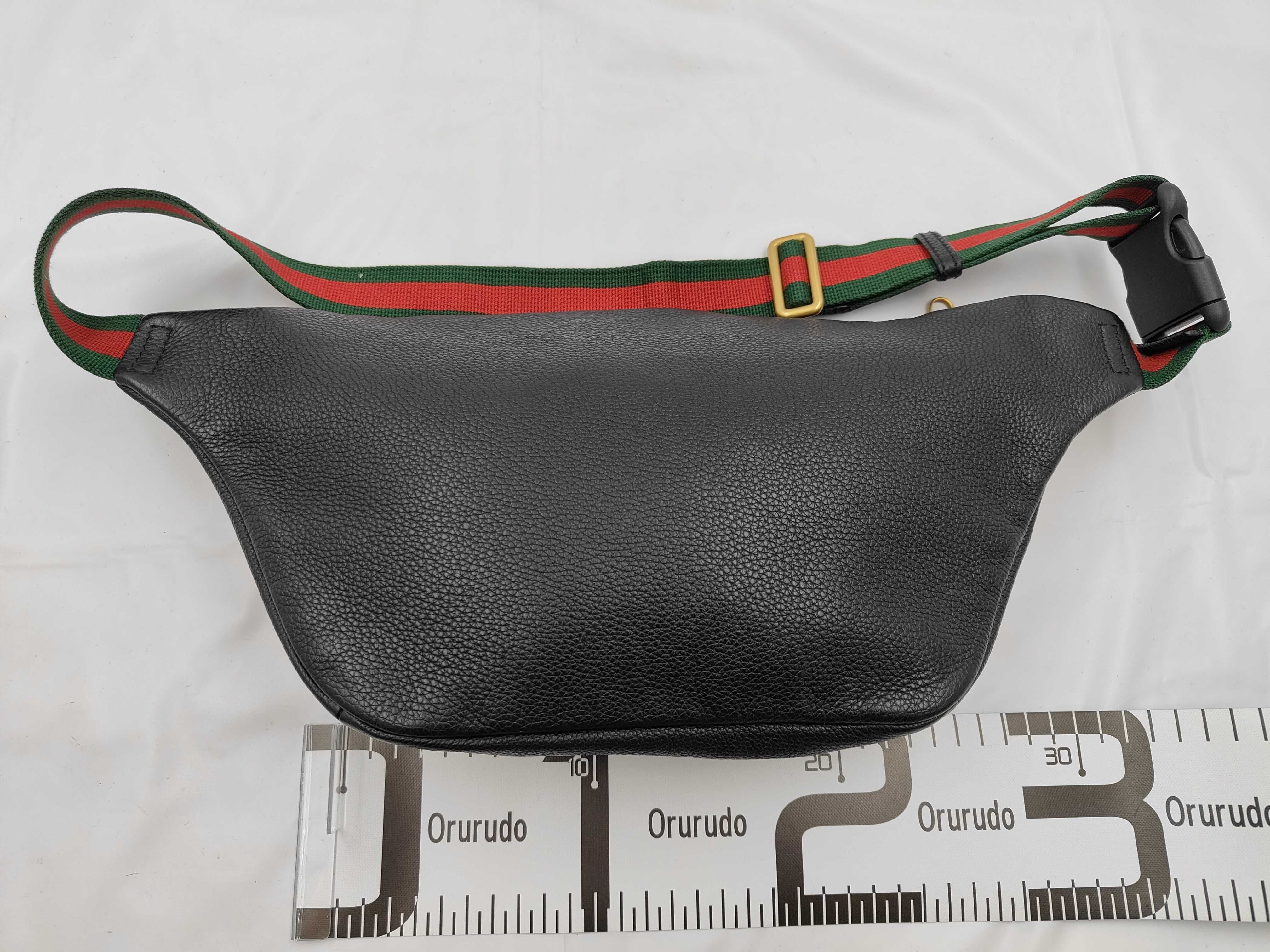 530412 Printed Logo Belt Bag, Sherry Line Leather, Black Waist Bag — view 2