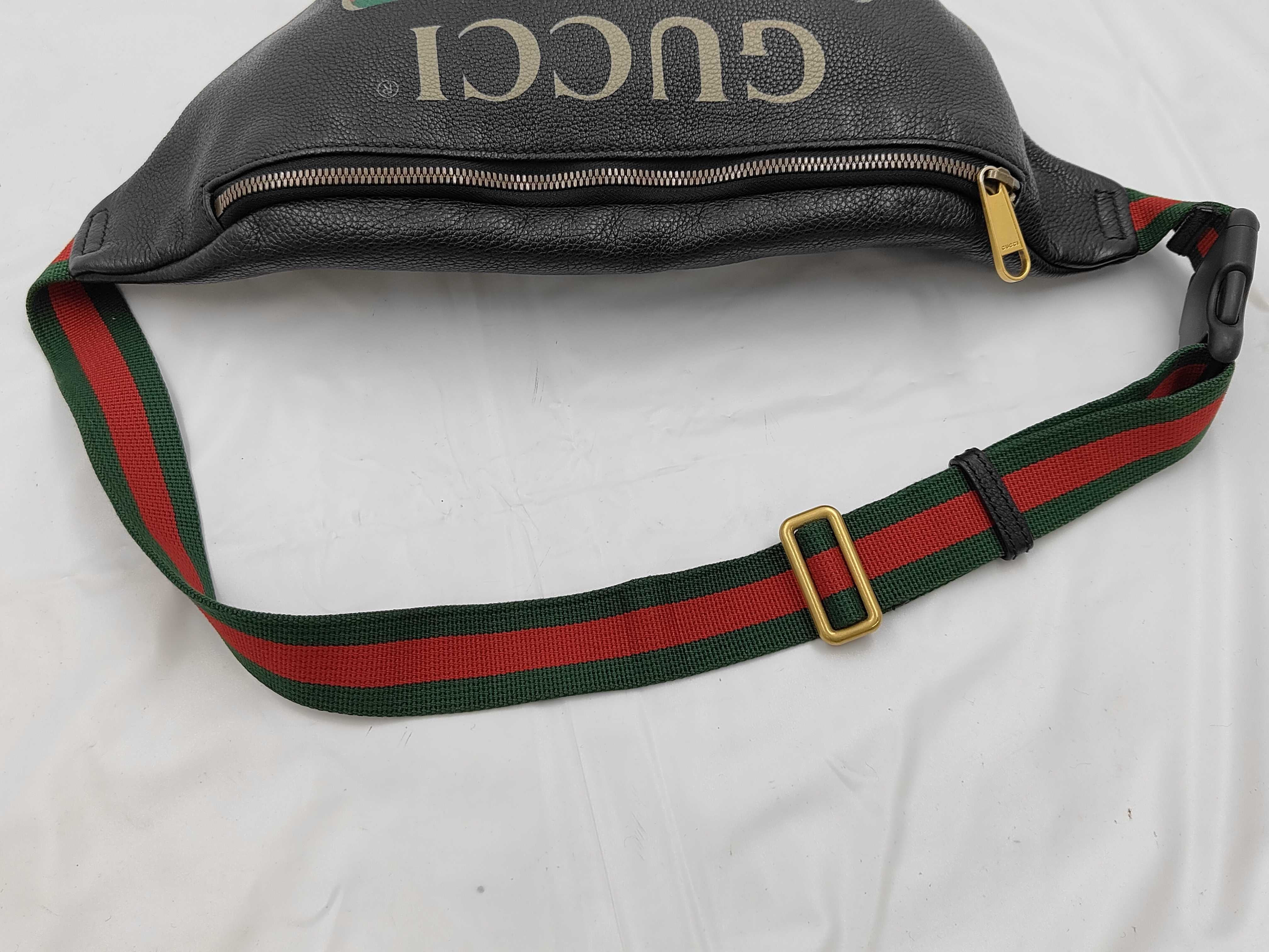530412 Printed Logo Belt Bag, Sherry Line Leather, Black Waist Bag — view 3