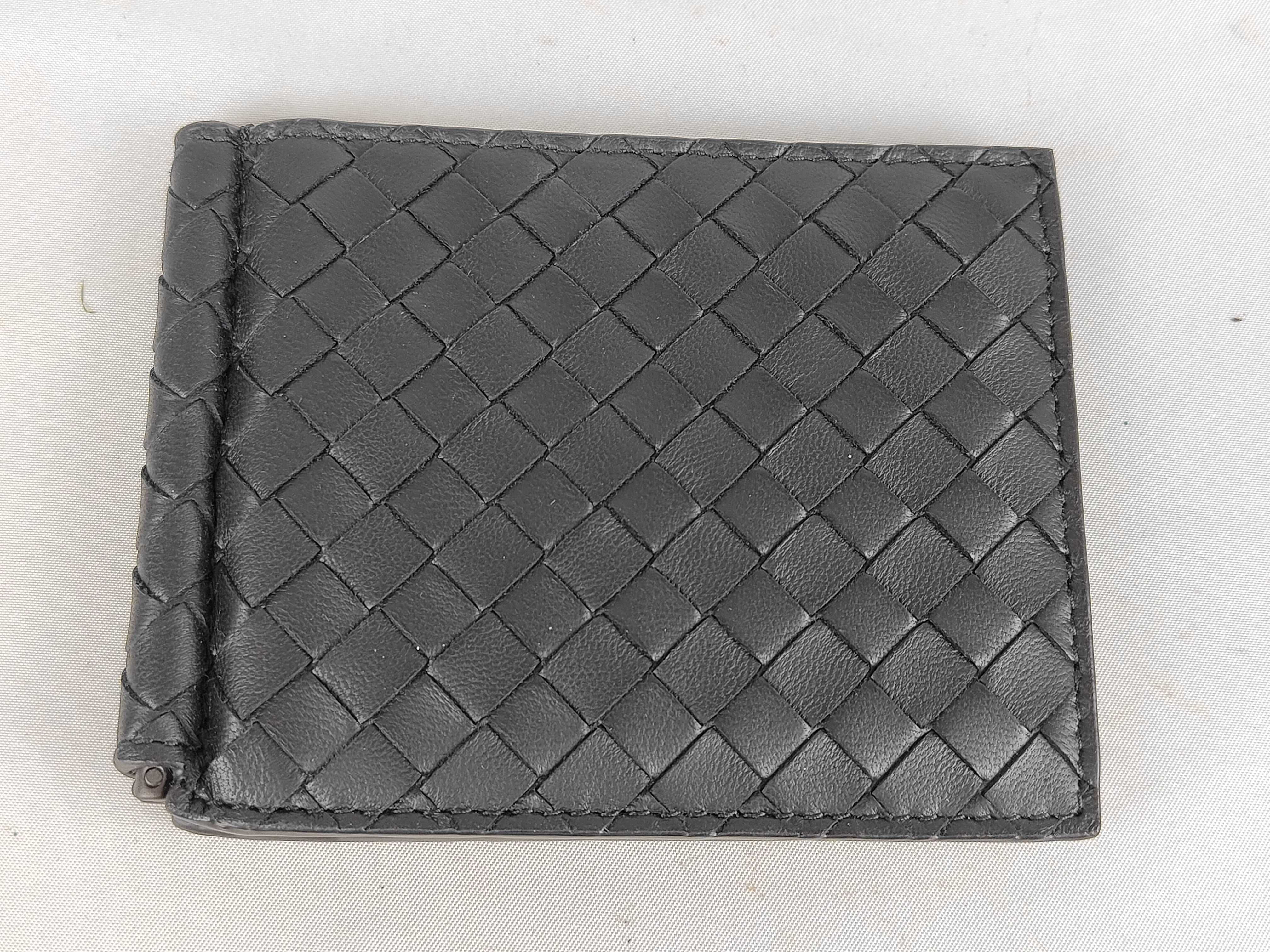 Intrecciato Money Clip Black 592626 Wallet