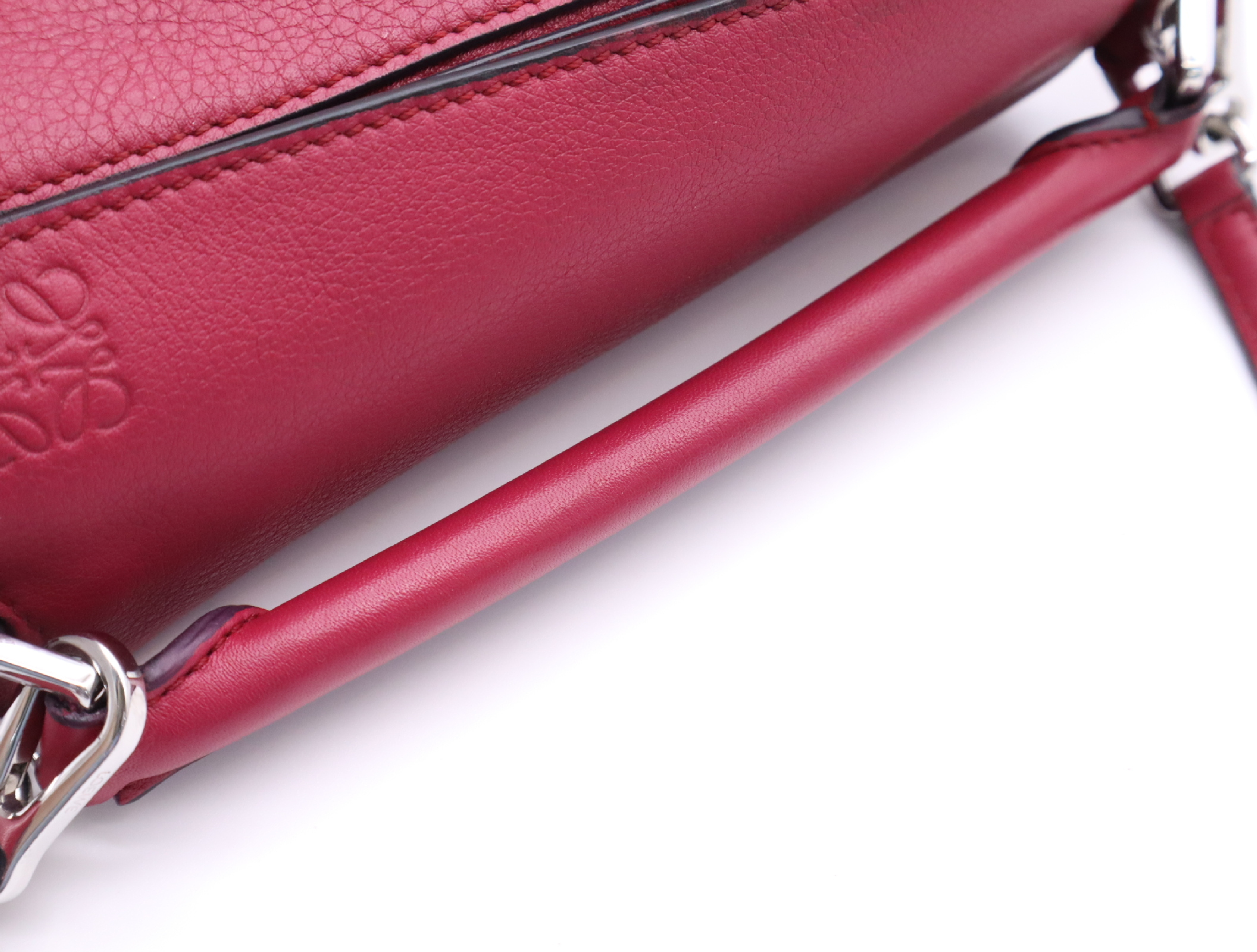 Leather Puzzle Bag, Pink, Silver Hardware, with Shoulder Strap, Shoulder Bag — view 11