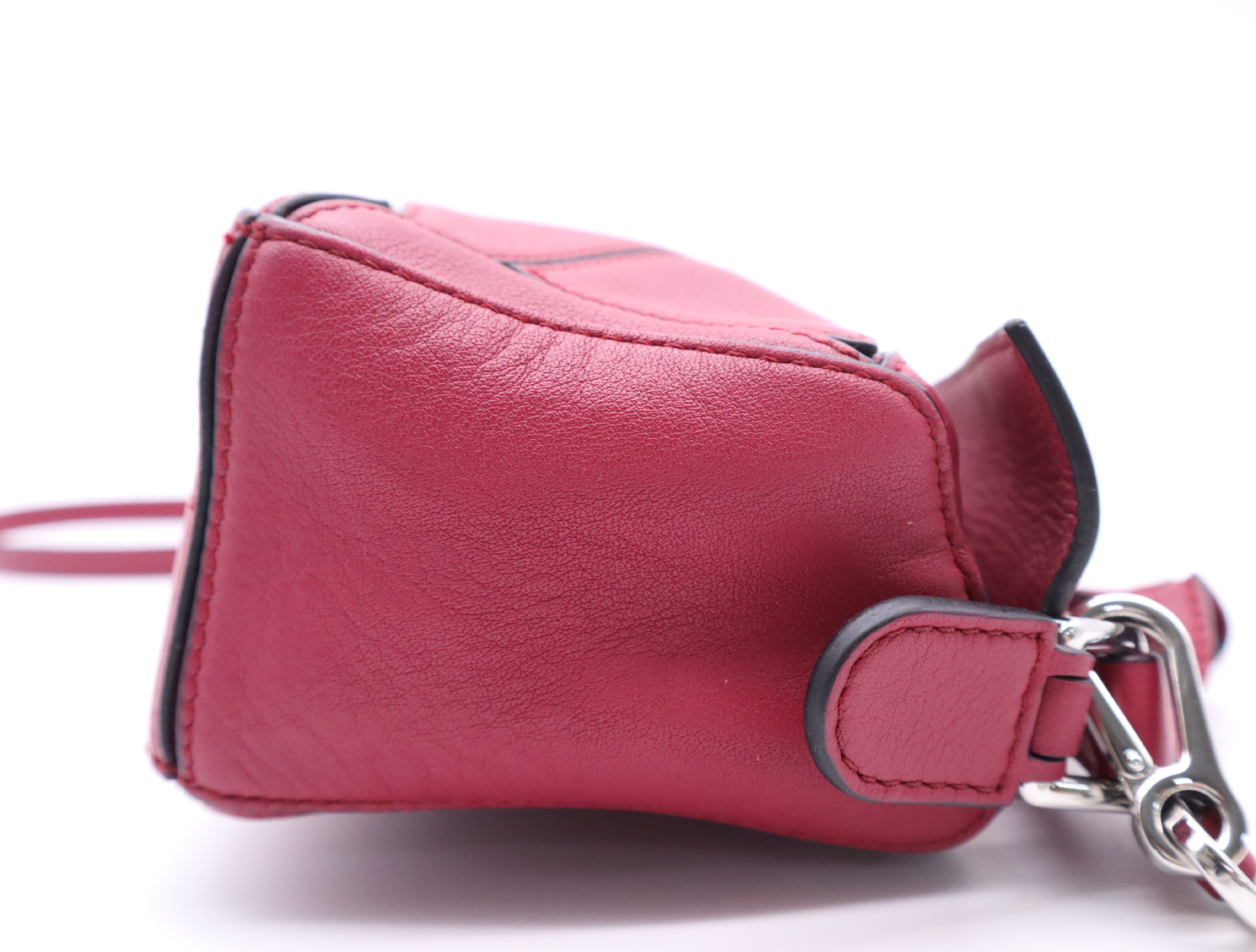 Leather Puzzle Bag, Pink, Silver Hardware, with Shoulder Strap, Shoulder Bag — view 5