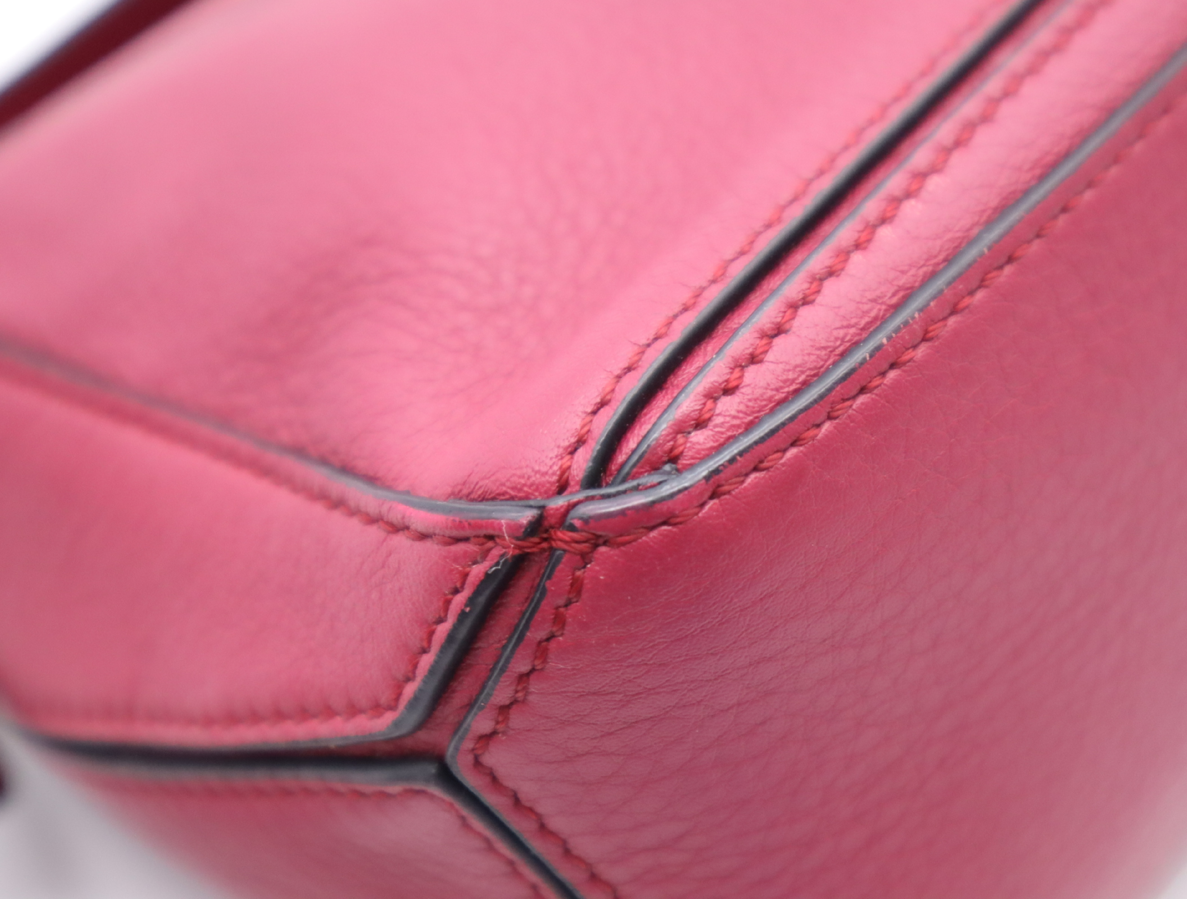 Leather Puzzle Bag, Pink, Silver Hardware, with Shoulder Strap, Shoulder Bag — view 6