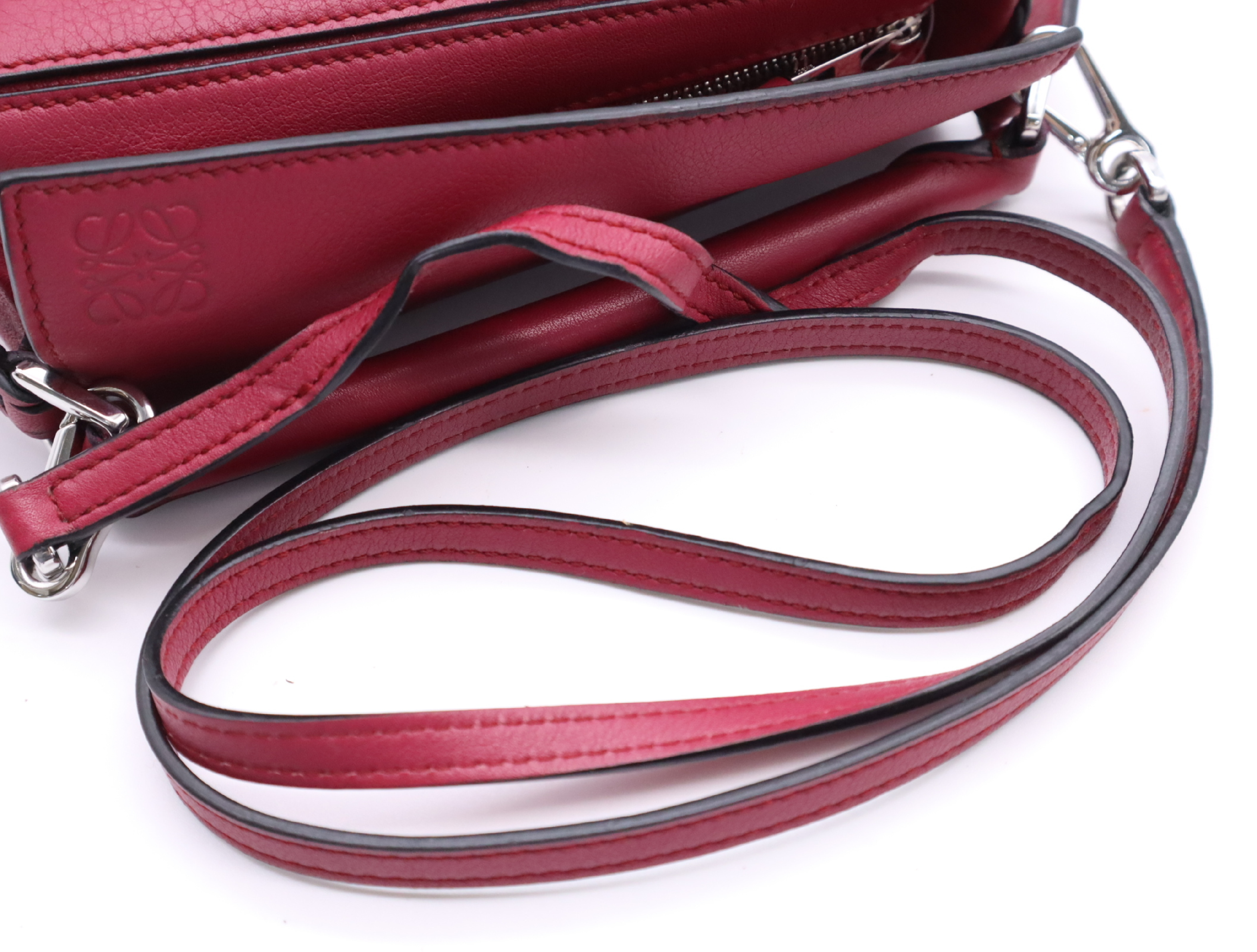 Leather Puzzle Bag, Pink, Silver Hardware, with Shoulder Strap, Shoulder Bag — view 10