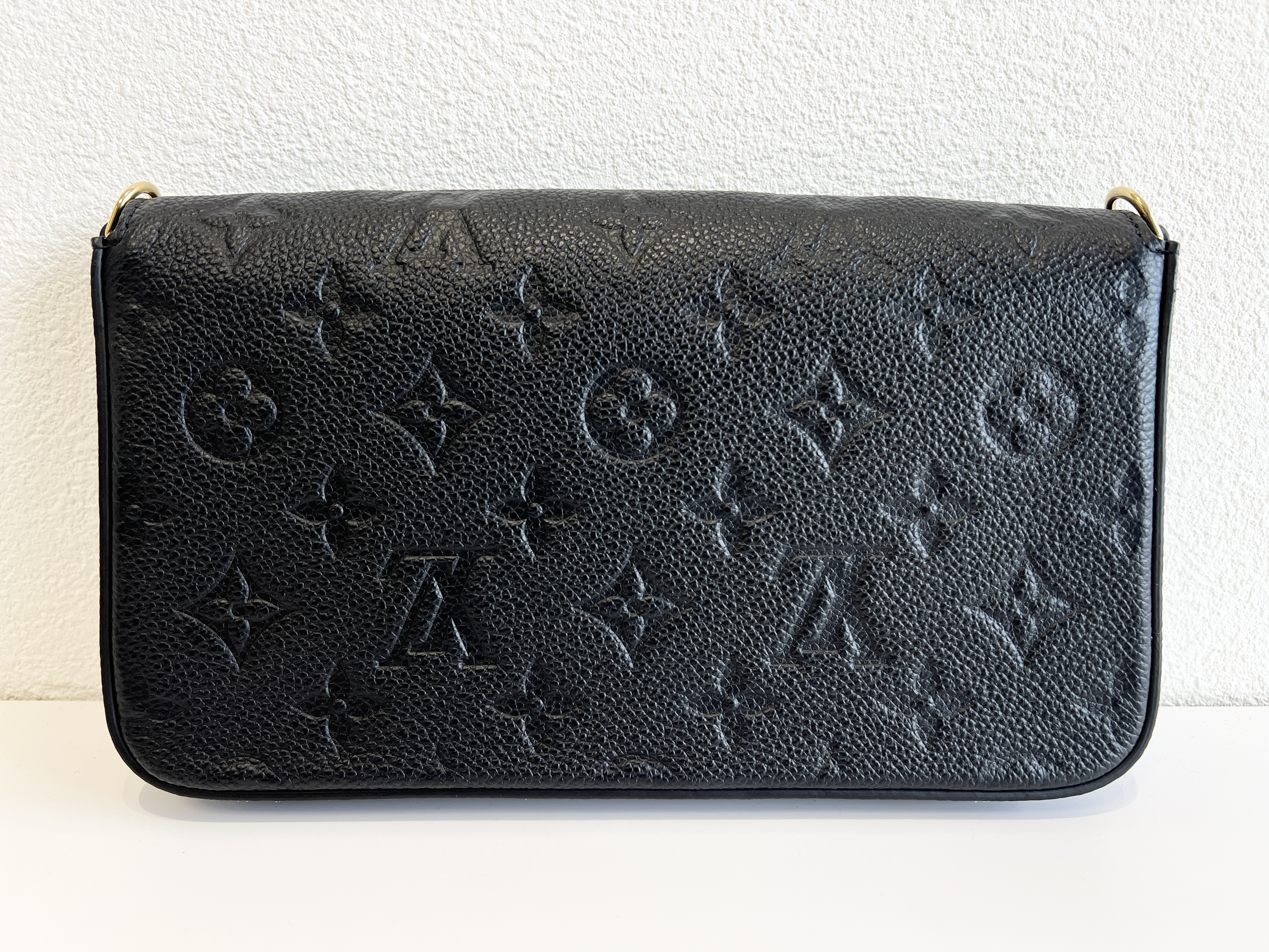 Pochette Felicie Noir Monogram Empreinte Leather Chain Shoulder Bag — view 2