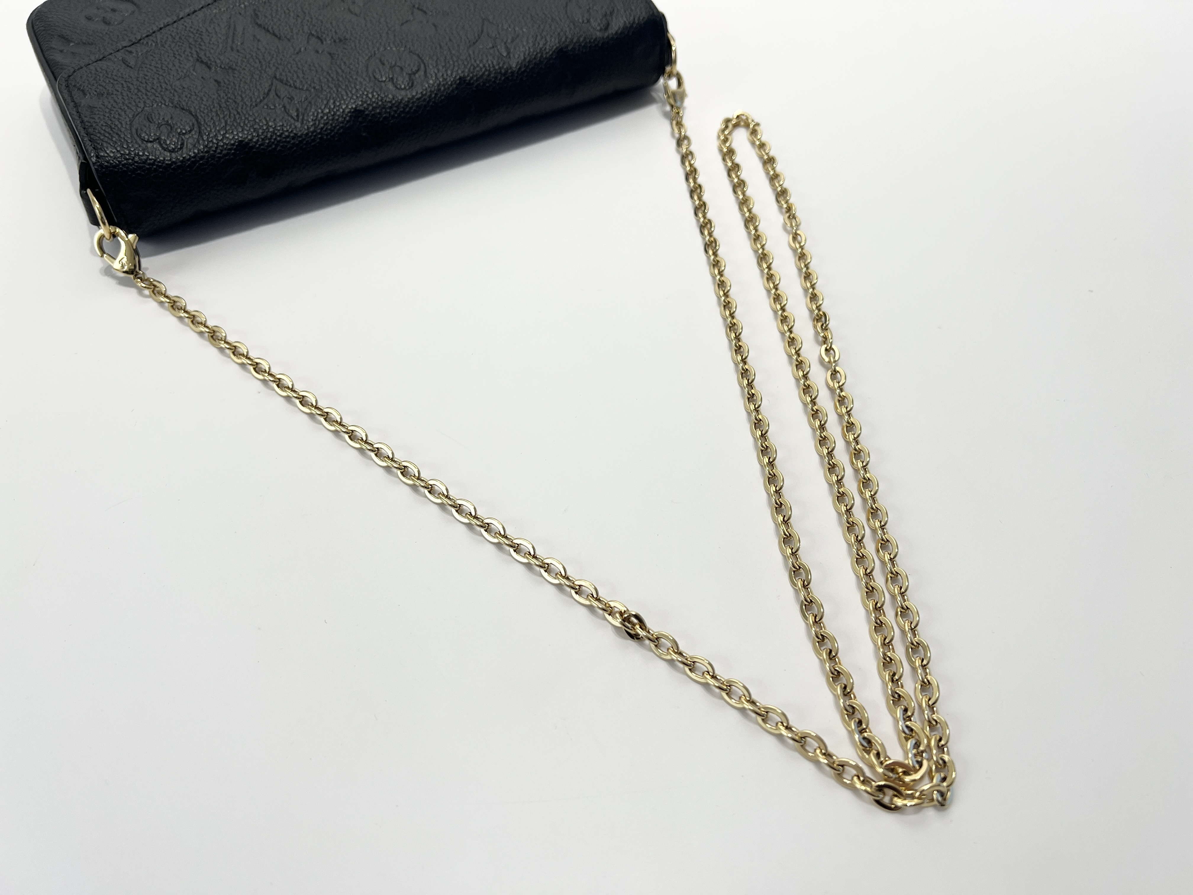Pochette Felicie Noir Monogram Empreinte Leather Chain Shoulder Bag — view 3