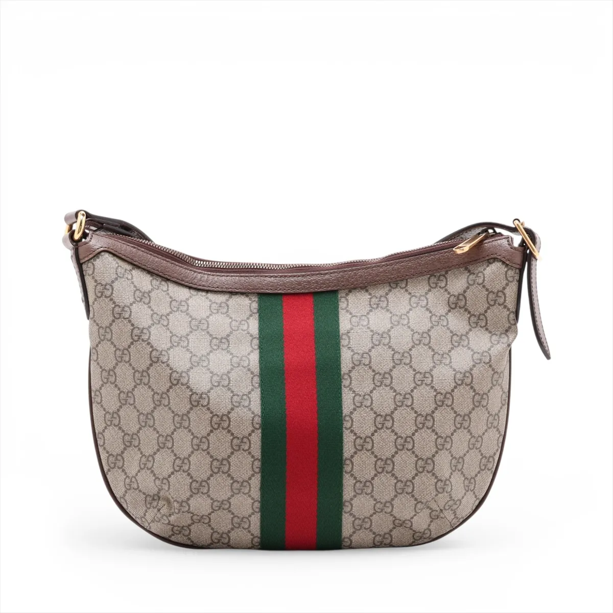 GG Supreme Ophidia PVC x Leather Shoulder Bag, Beige x Brown, 598125 — view 2