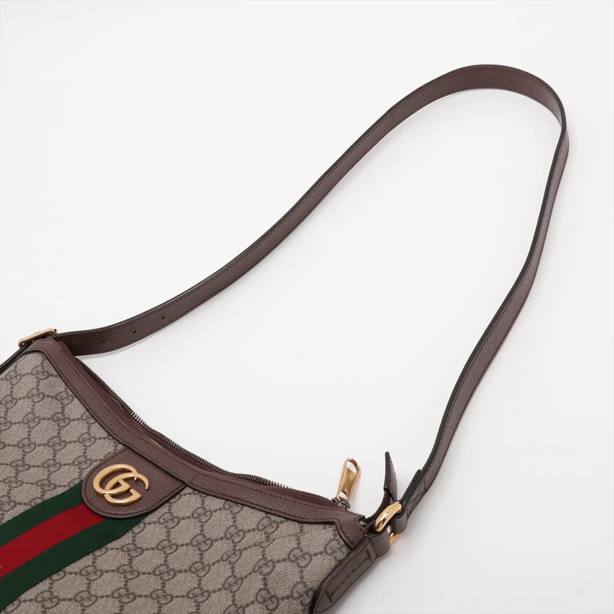 GG Supreme Ophidia PVC x Leather Shoulder Bag, Beige x Brown, 598125 — view 5