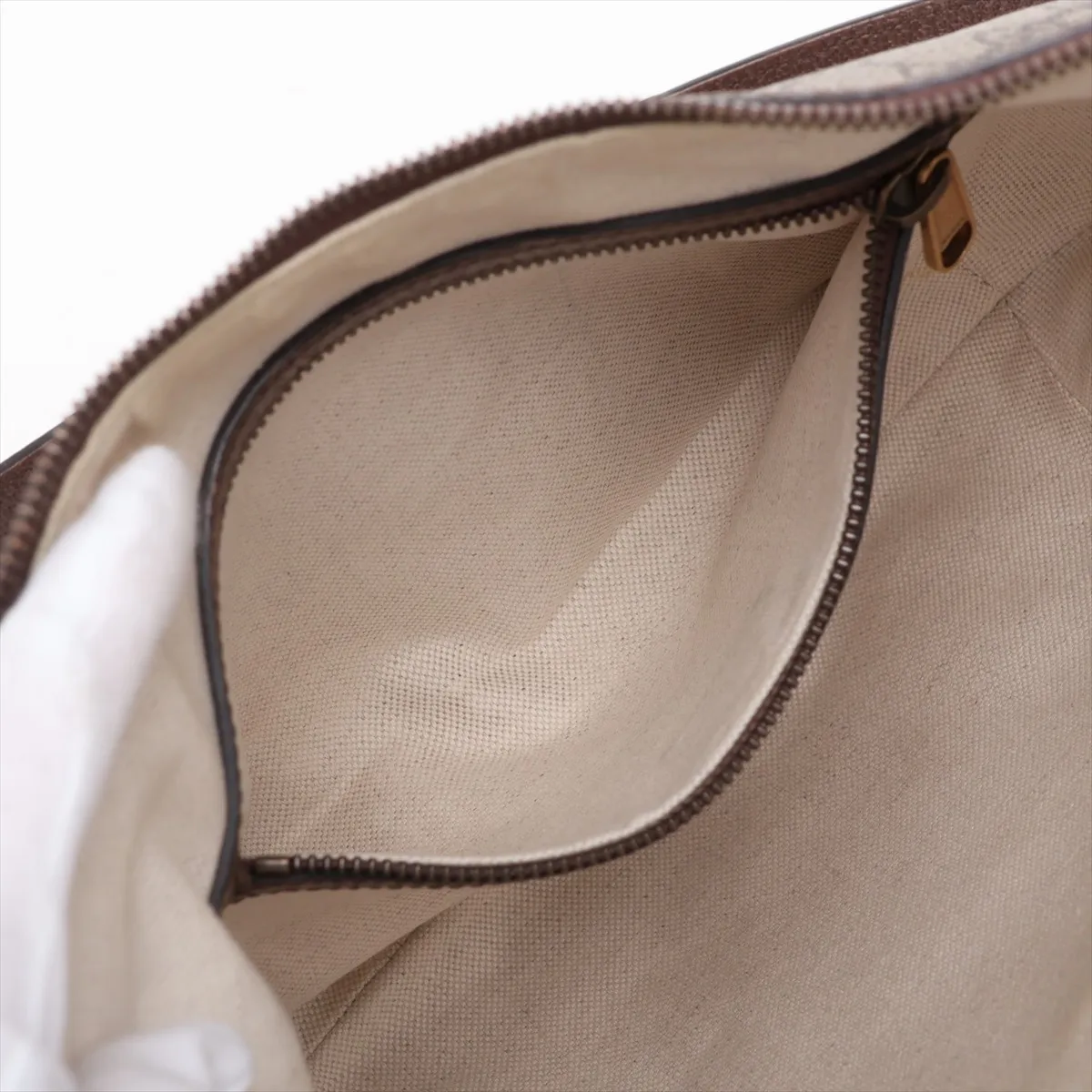 GG Supreme Ophidia PVC x Leather Shoulder Bag, Beige x Brown, 598125 — view 7
