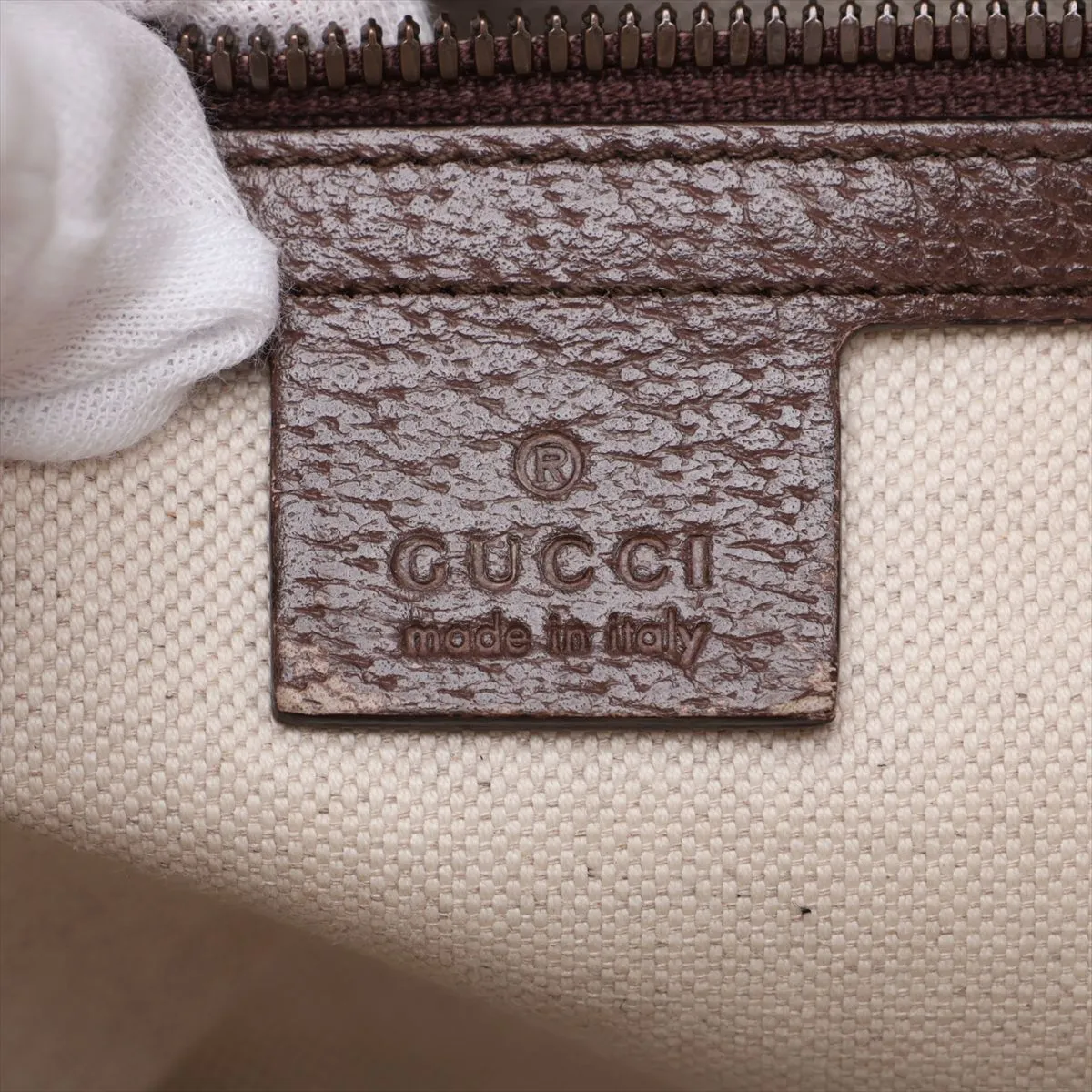 GG Supreme Ophidia PVC x Leather Shoulder Bag, Beige x Brown, 598125 — view 8