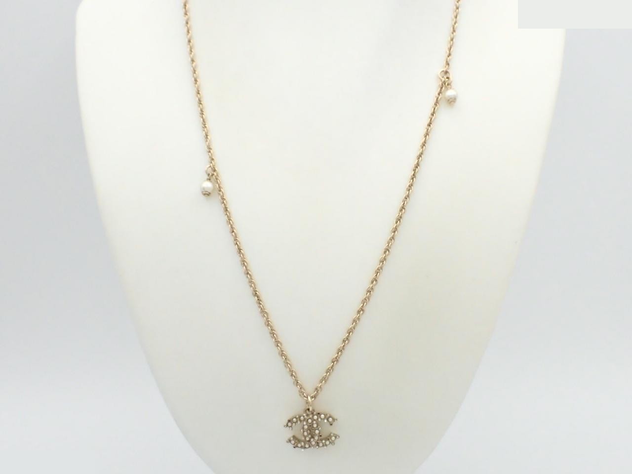 Necklace C20V Coco Mark Pearl Rhinestone — view 3