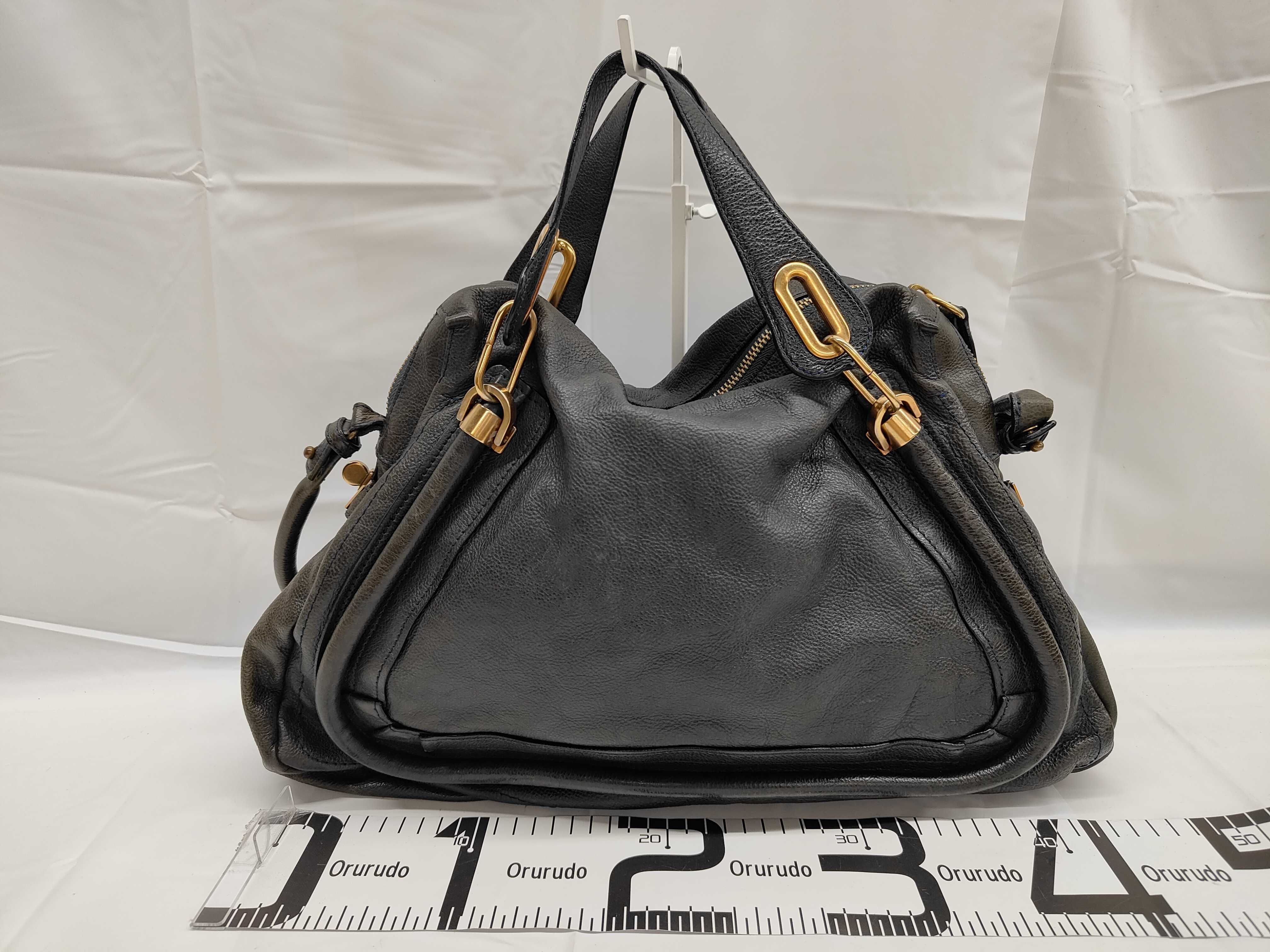 Paraty Medium Black Calfskin Tote Bag (Handbag) — view 2