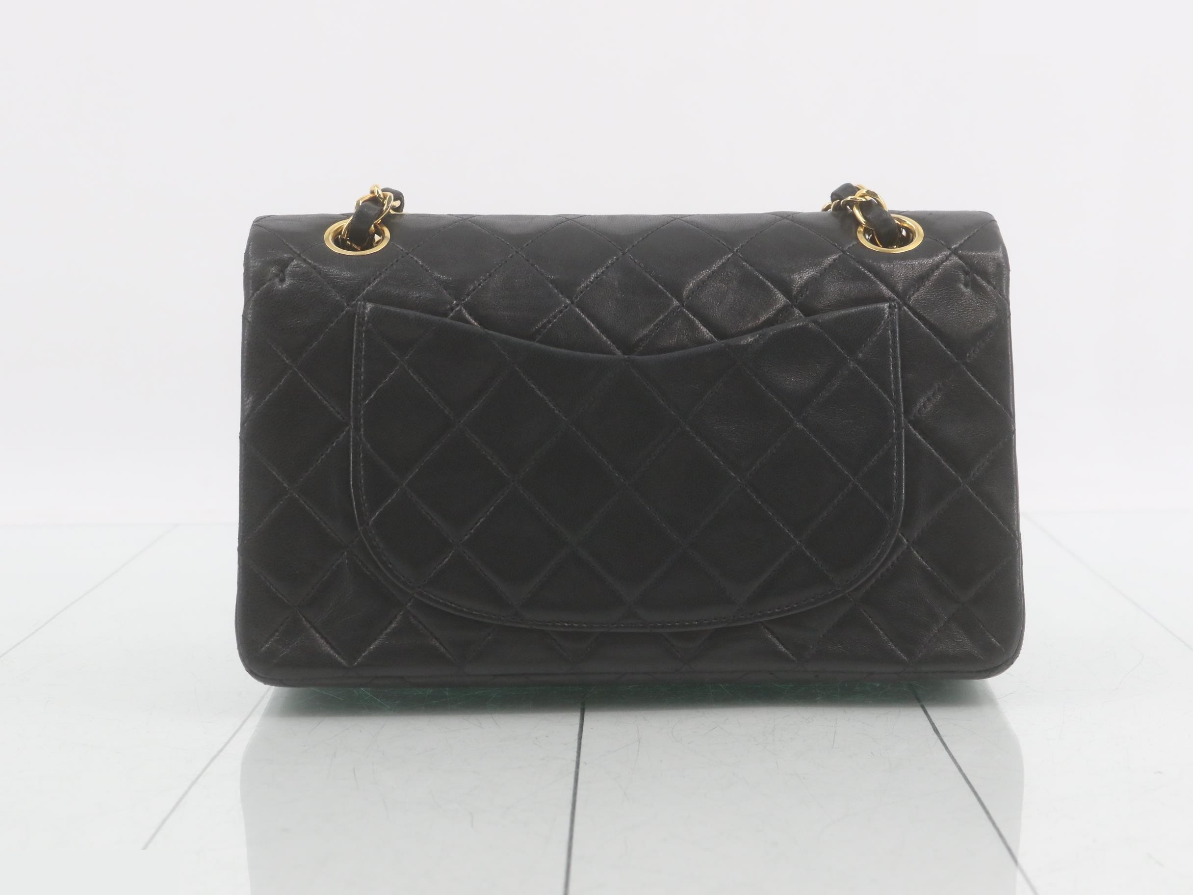 Matelassé 23 Double Chain Shoulder Bag, Double Flap, Lambskin, Black, Series 5, W23cm — view 2