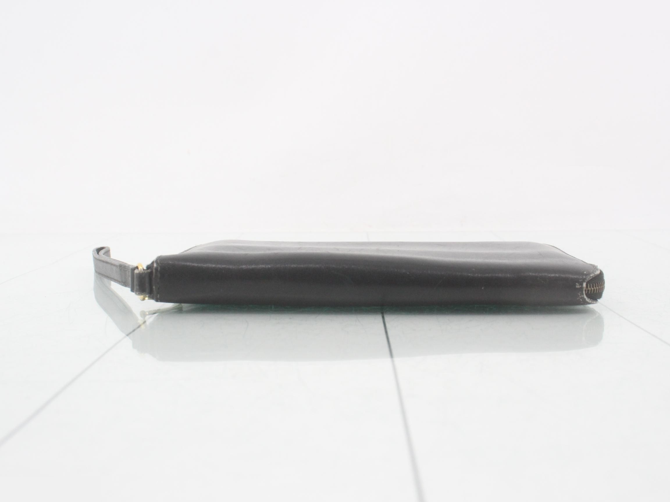 Charlie Leather Travel Case, Y Stamp, Black — view 3