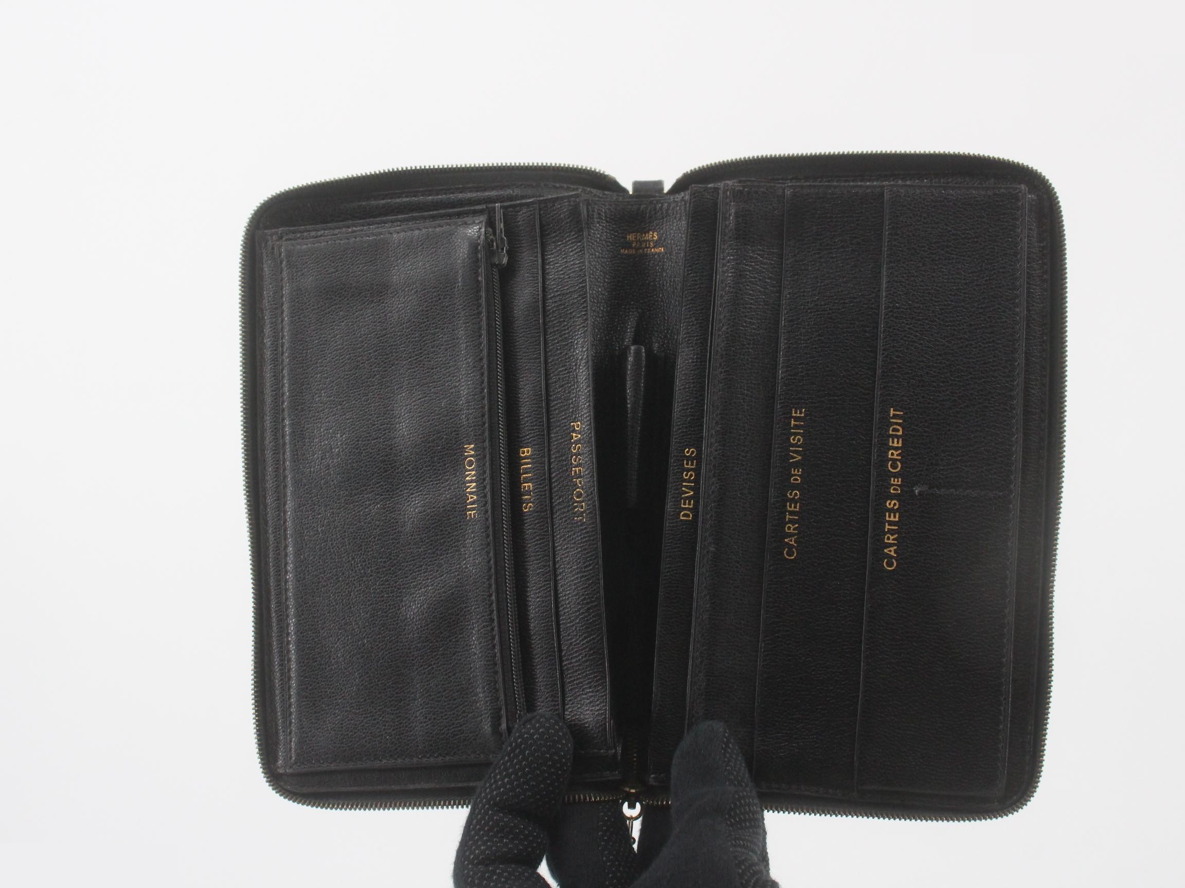 Charlie Leather Travel Case, Y Stamp, Black — view 4
