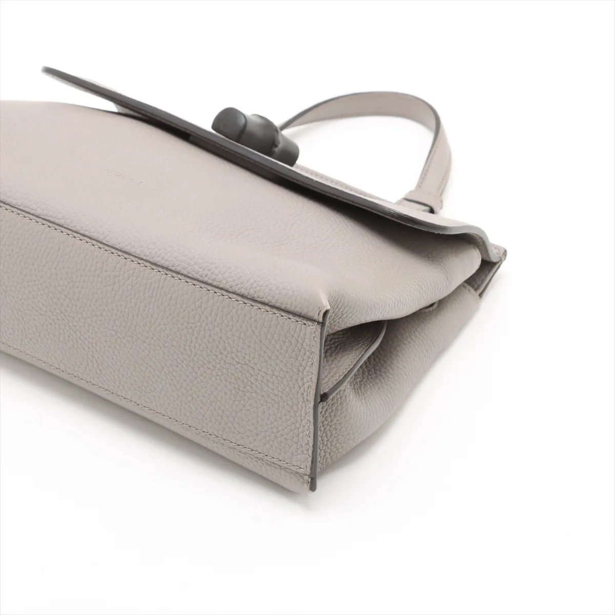 Bamboo Daily Leather 2WAY Handbag Gray 370831 — view 3