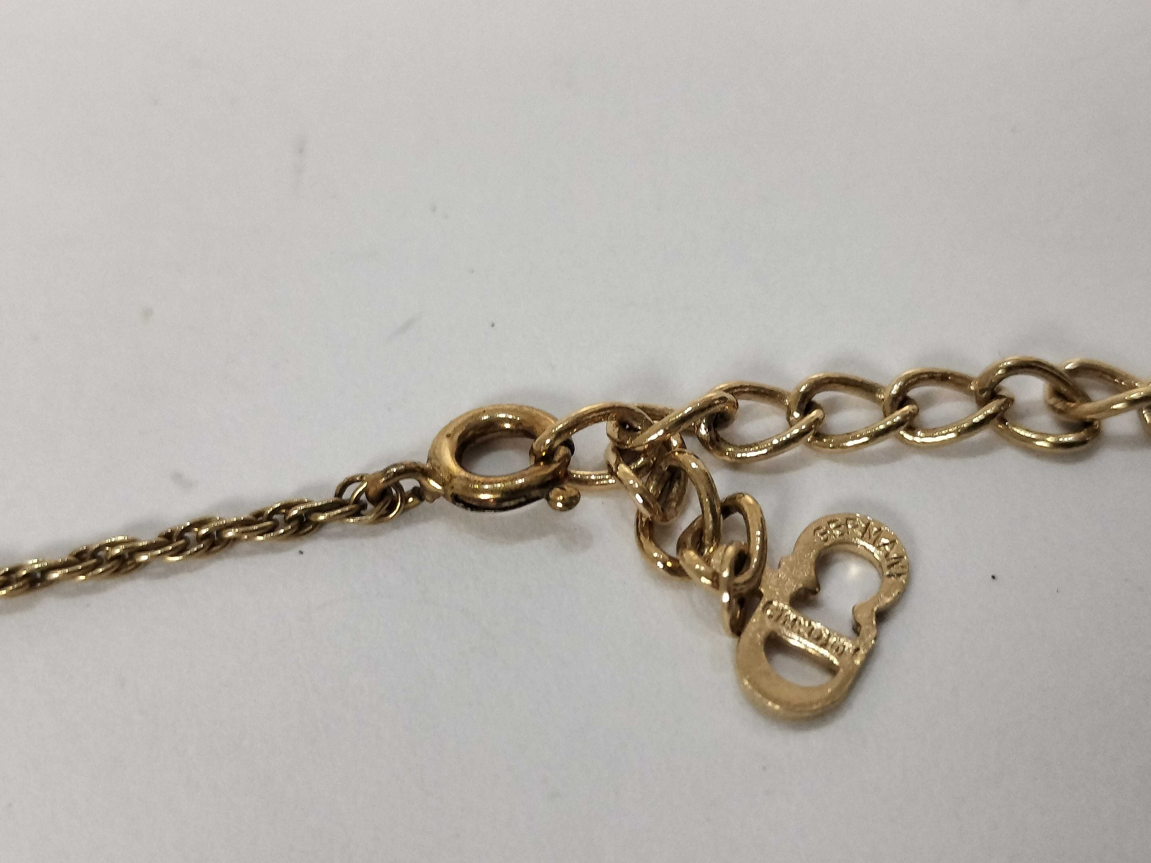 Rhinestone Gold Tone Pendant Necklace — view 4