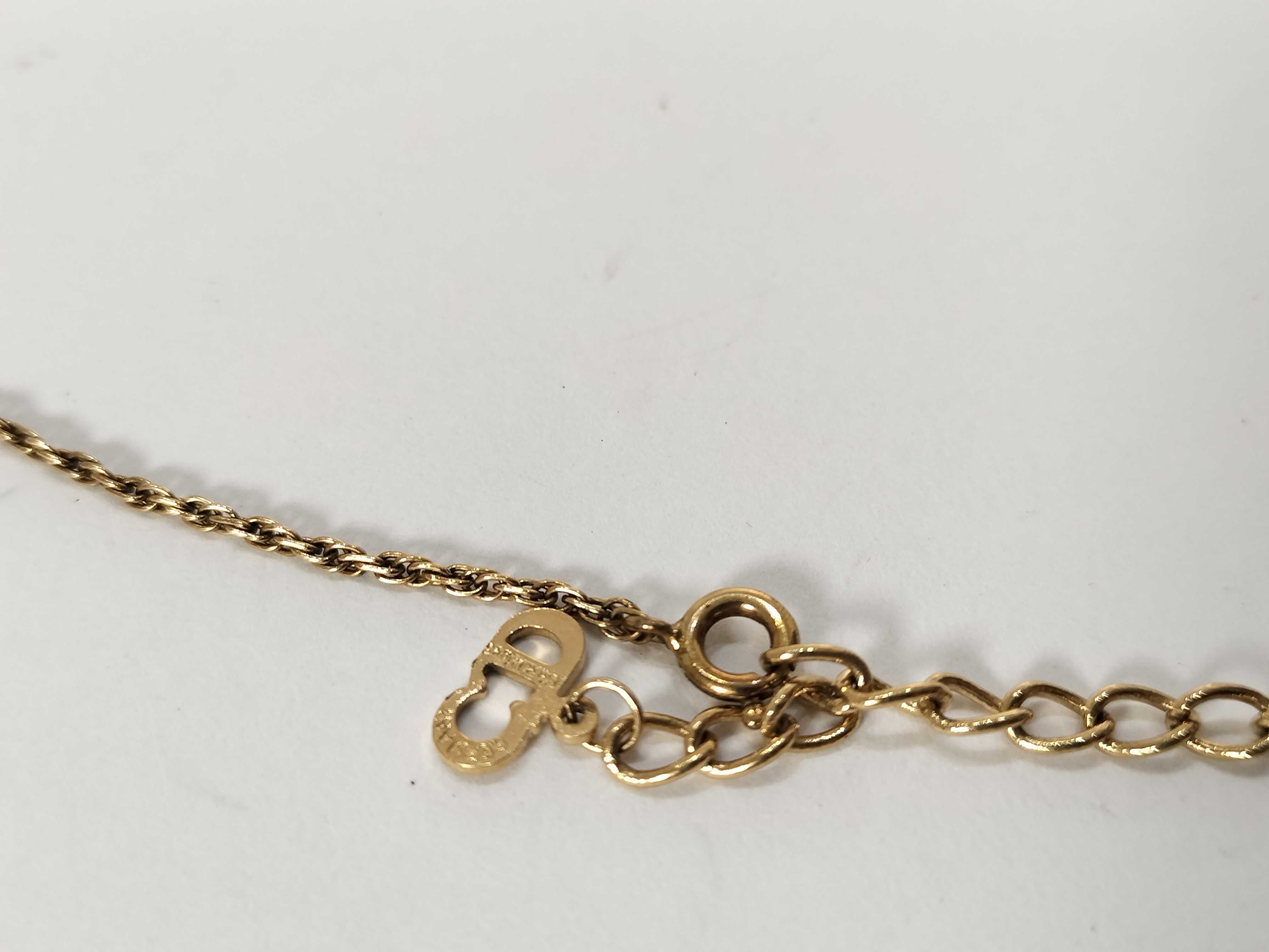 Rhinestone Gold Tone Pendant Necklace — view 5