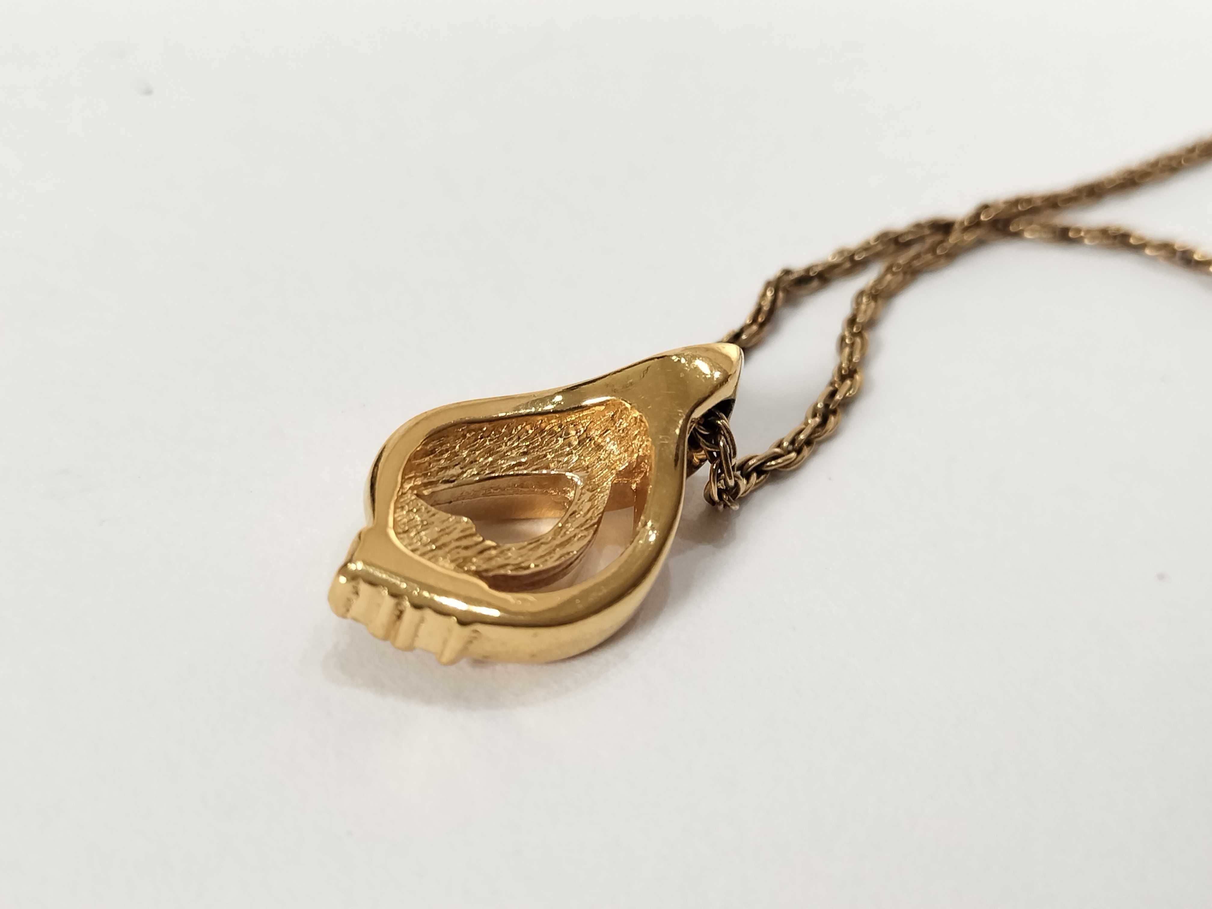 Rhinestone Gold Tone Pendant Necklace — view 6