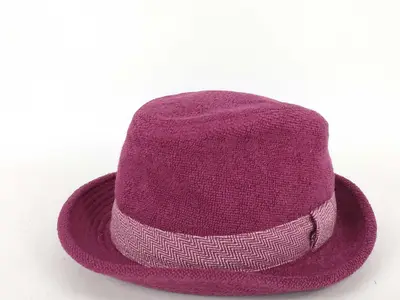 Cleaned Cotton Fedora Hat, Rose Purple, Hermes Other Accessories