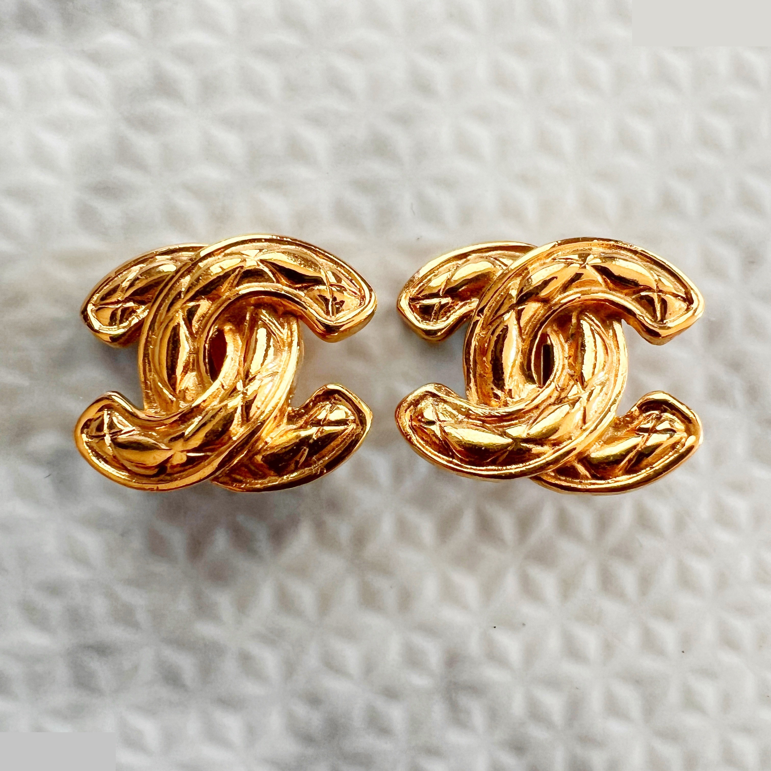 Matelassé Coco Mark Earrings, 2433 Stamp — view 2