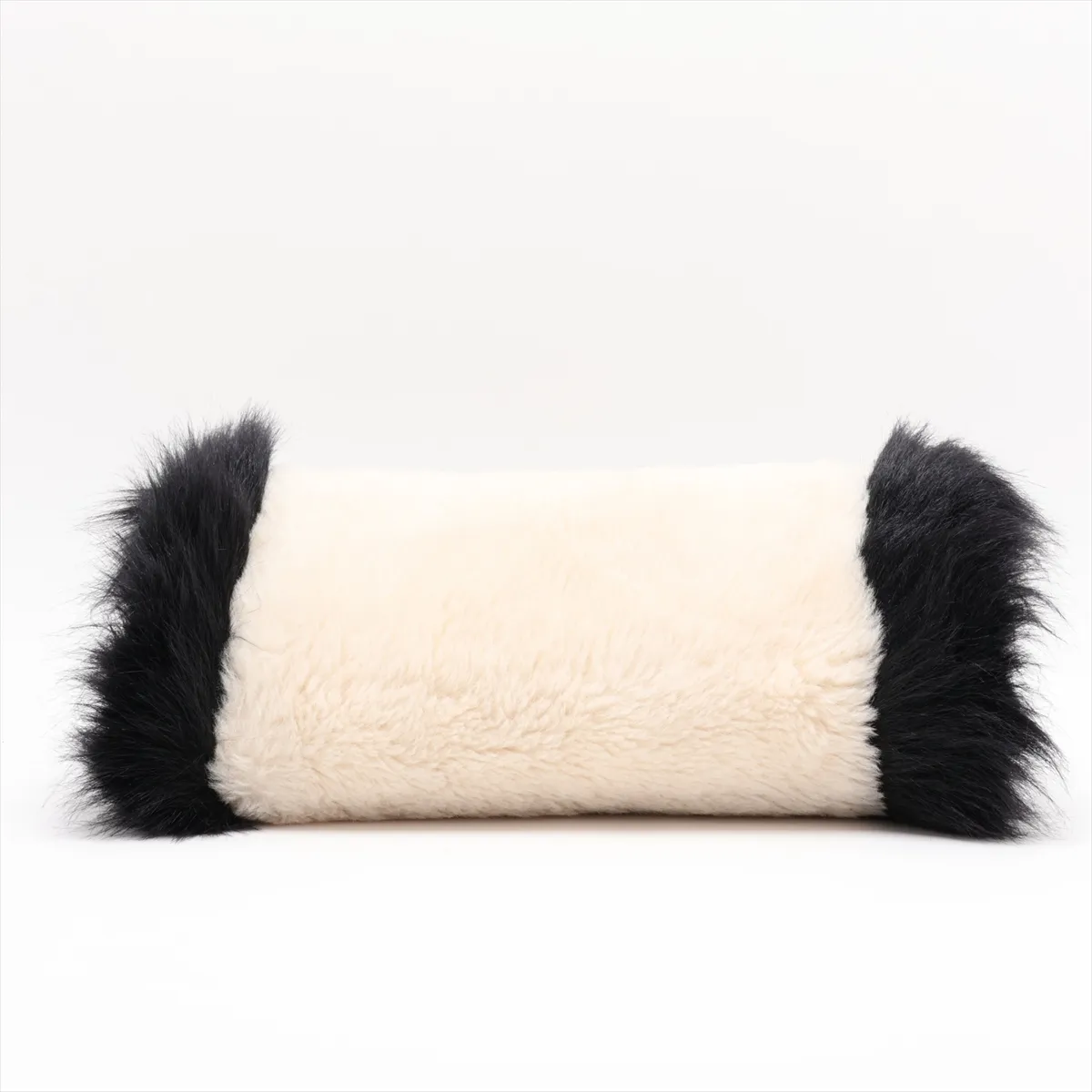 Logo Fur Chain Shoulder Bag Hand Warmer White x Black Gold Hardware (Aftermarket Repair) — view 2