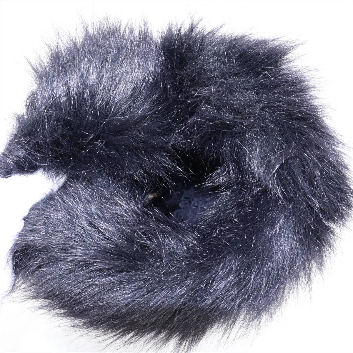 Logo Fur Chain Shoulder Bag Hand Warmer White x Black Gold Hardware (Aftermarket Repair) — view 6