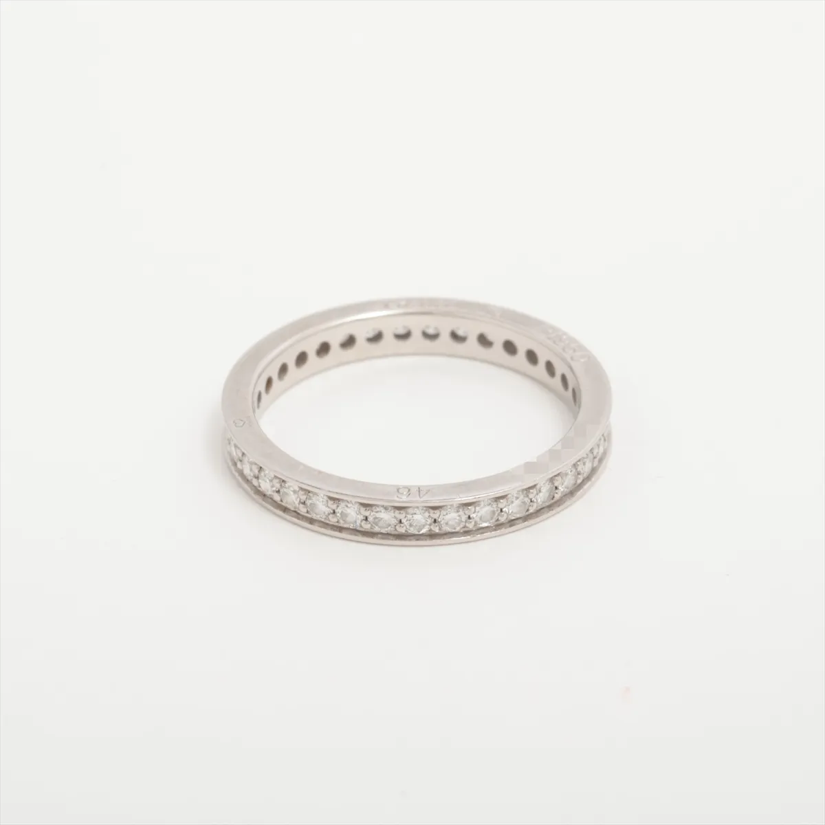 Ballerina Full Eternity Diamond Ring, Pt950, 2.3g, Size 46, OO0545, dents, — view 2