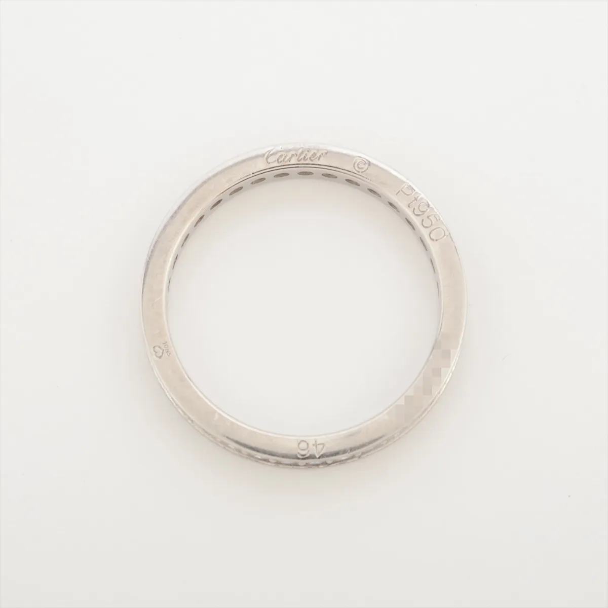 Ballerina Full Eternity Diamond Ring, Pt950, 2.3g, Size 46, OO0545, dents, — view 3