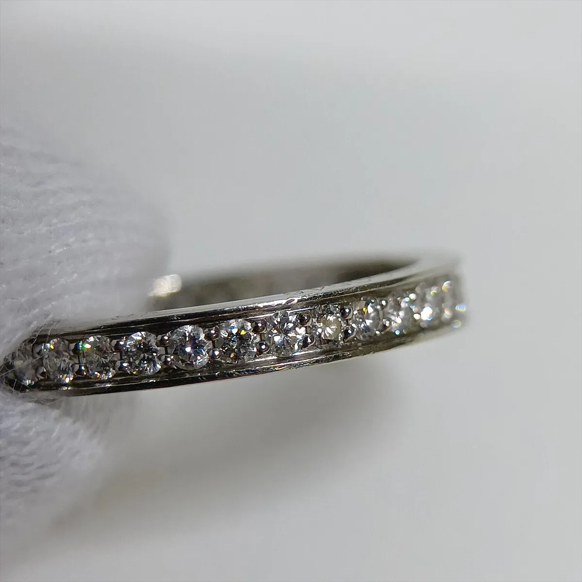 Ballerina Full Eternity Diamond Ring, Pt950, 2.3g, Size 46, OO0545, dents, — view 5