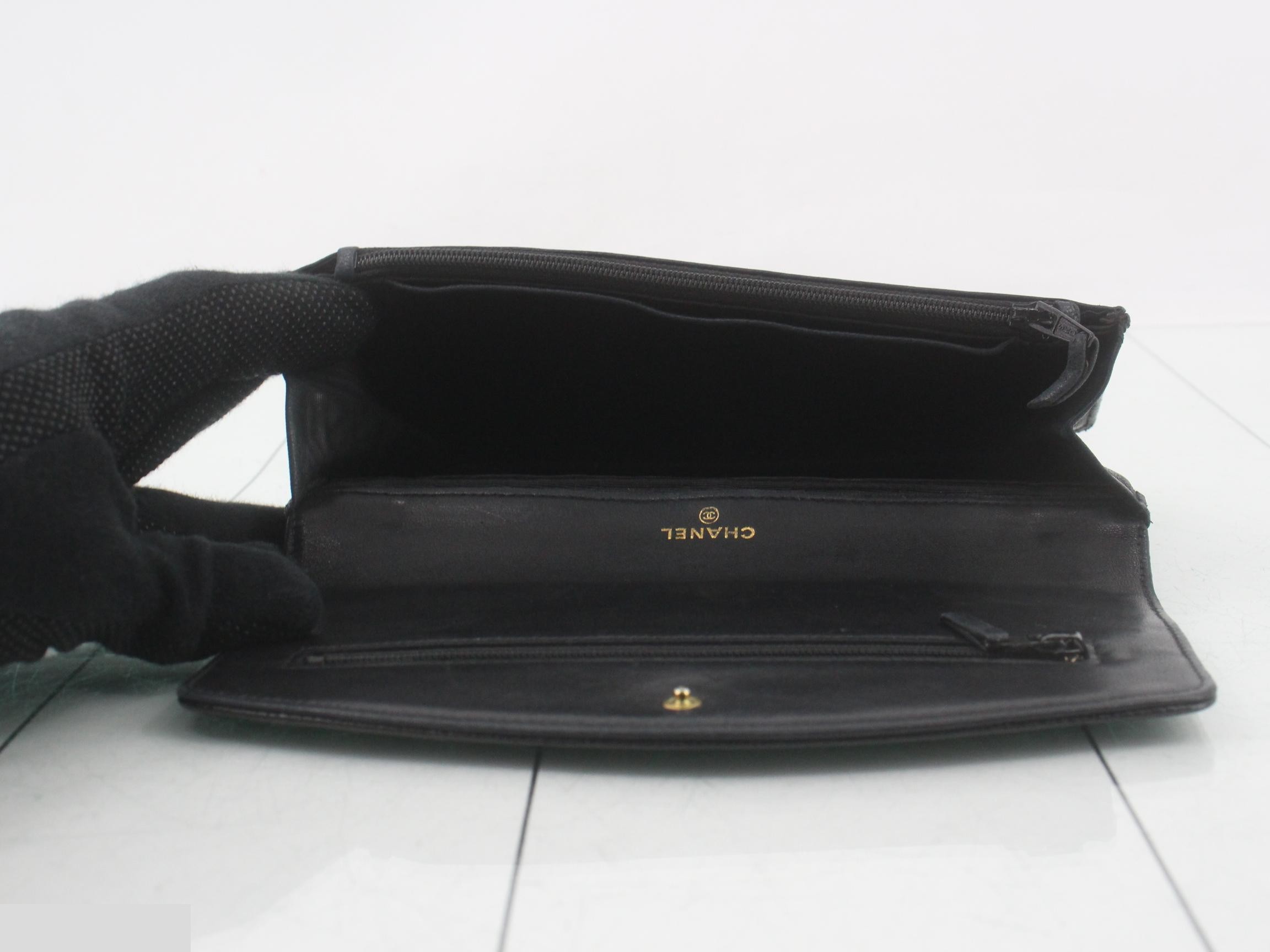 Long wallet, black, caviar leather — view 4