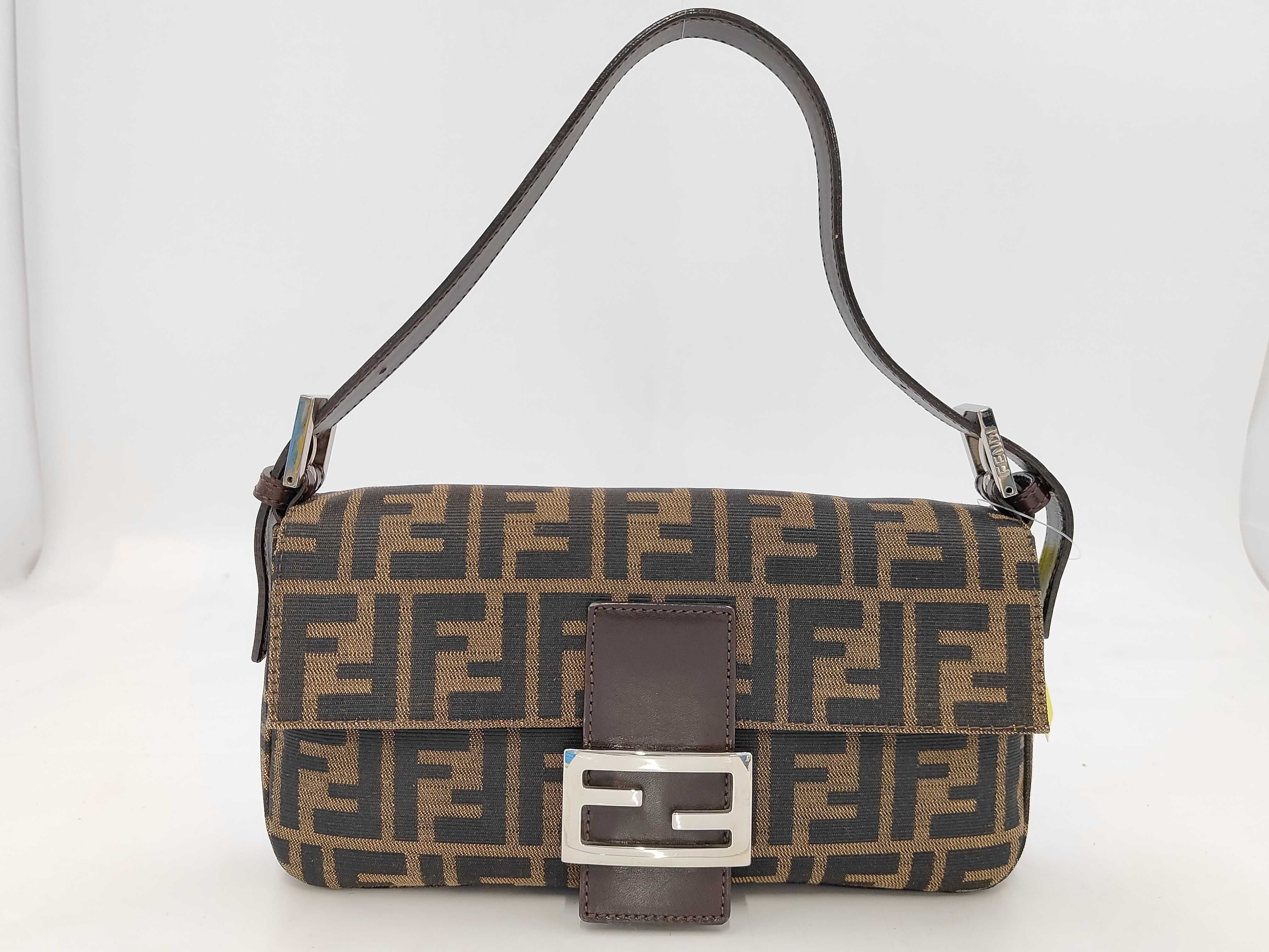 Zucca Baguette Fabric Leather Shoulder Bag