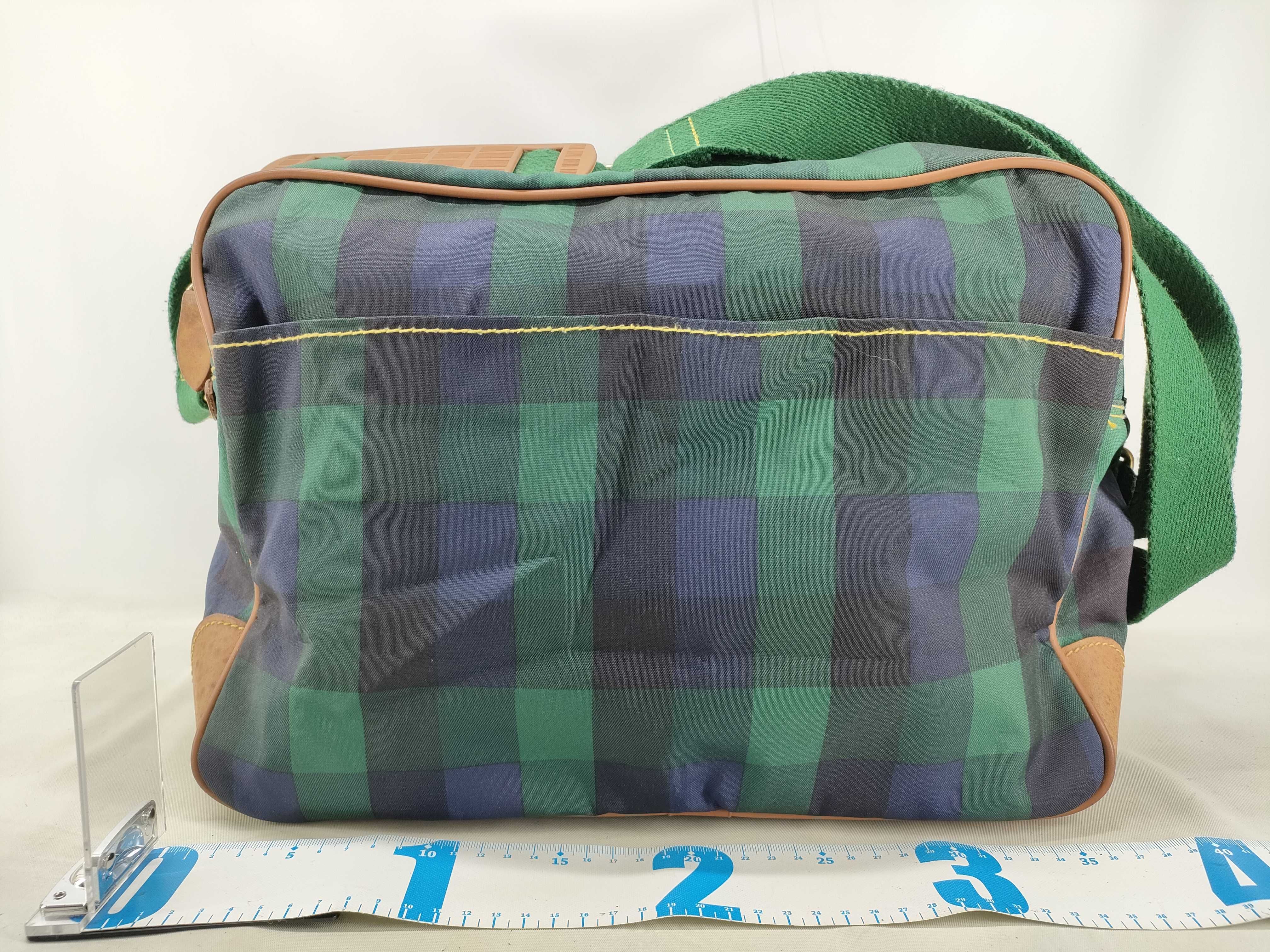 Vintage Green Checkered Shoulder Bag — view 2