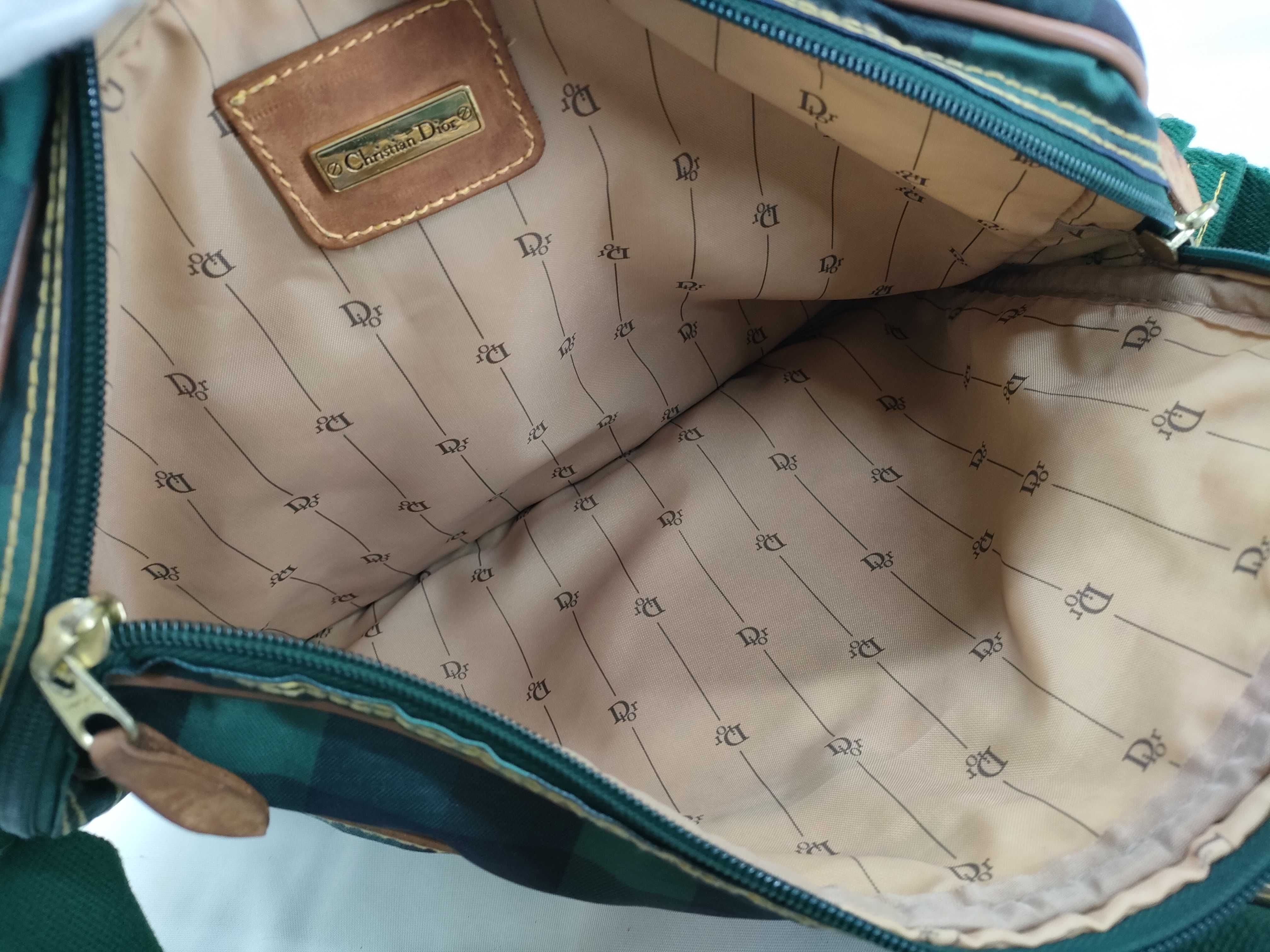 Vintage Green Checkered Shoulder Bag — view 12