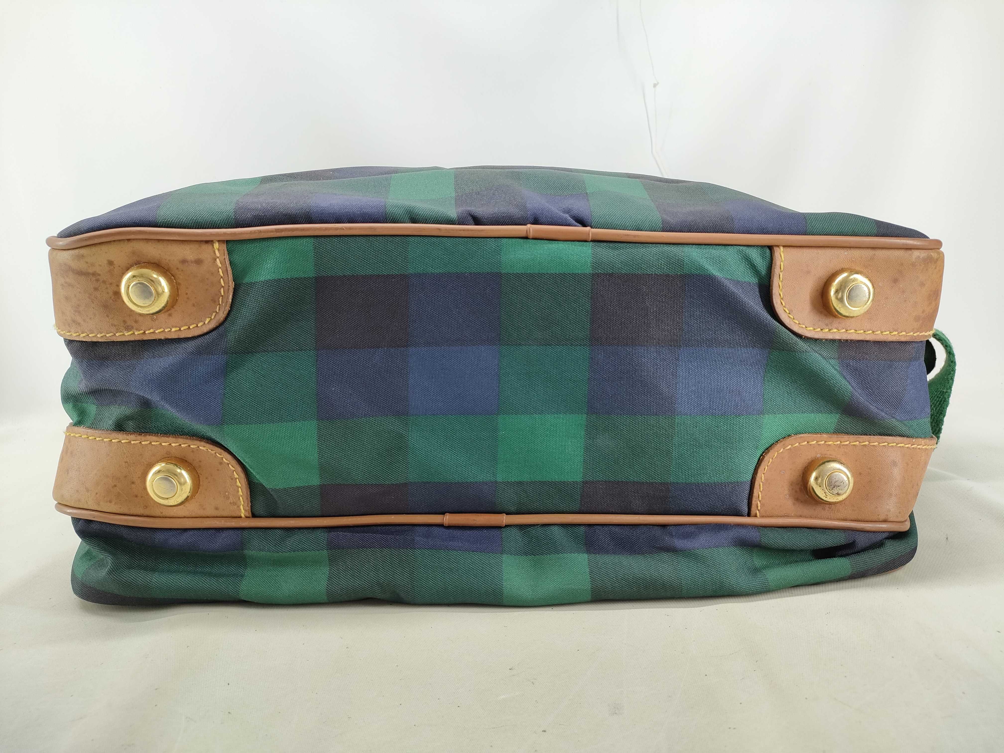 Vintage Green Checkered Shoulder Bag — view 3