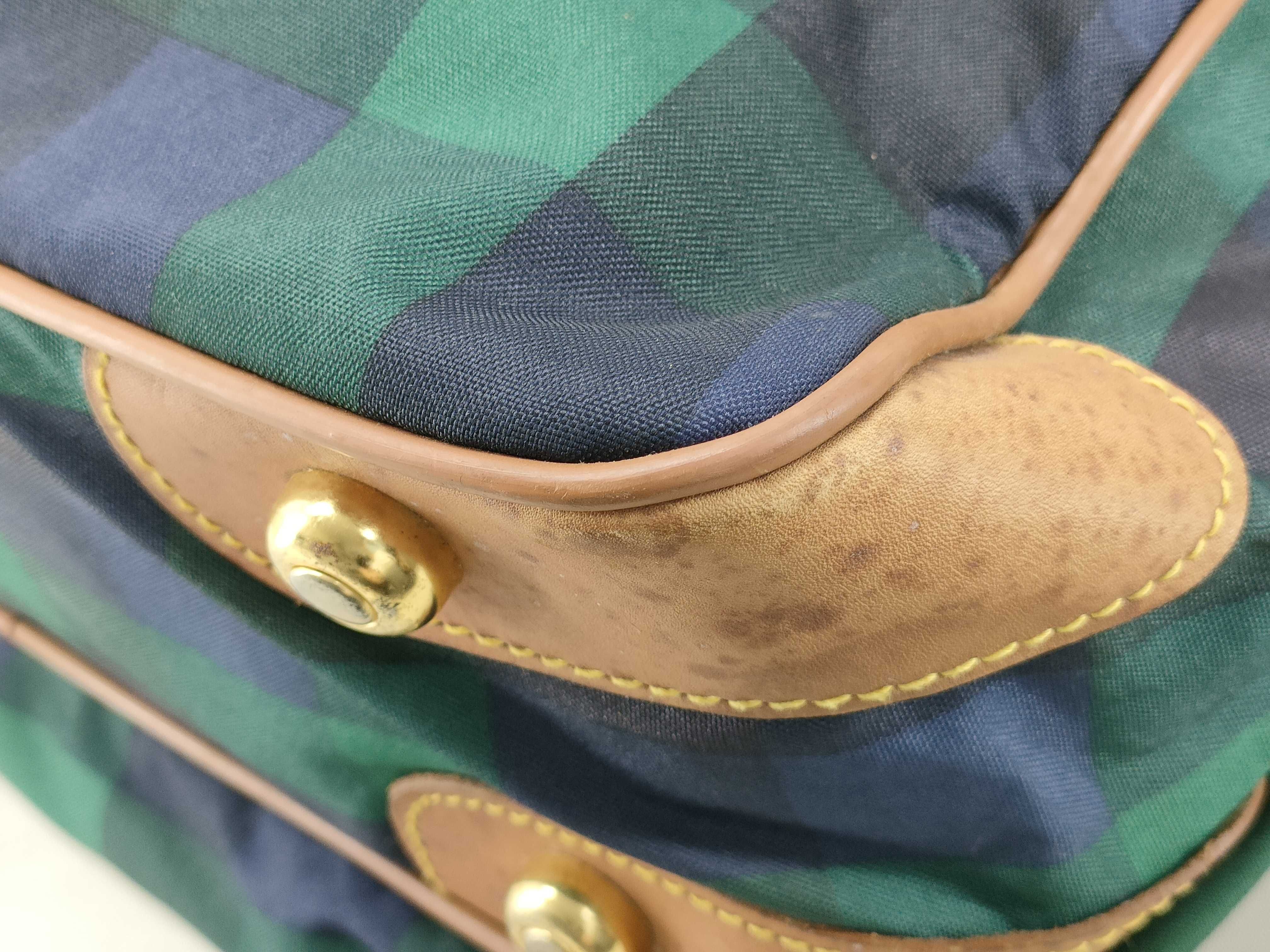 Vintage Green Checkered Shoulder Bag — view 4