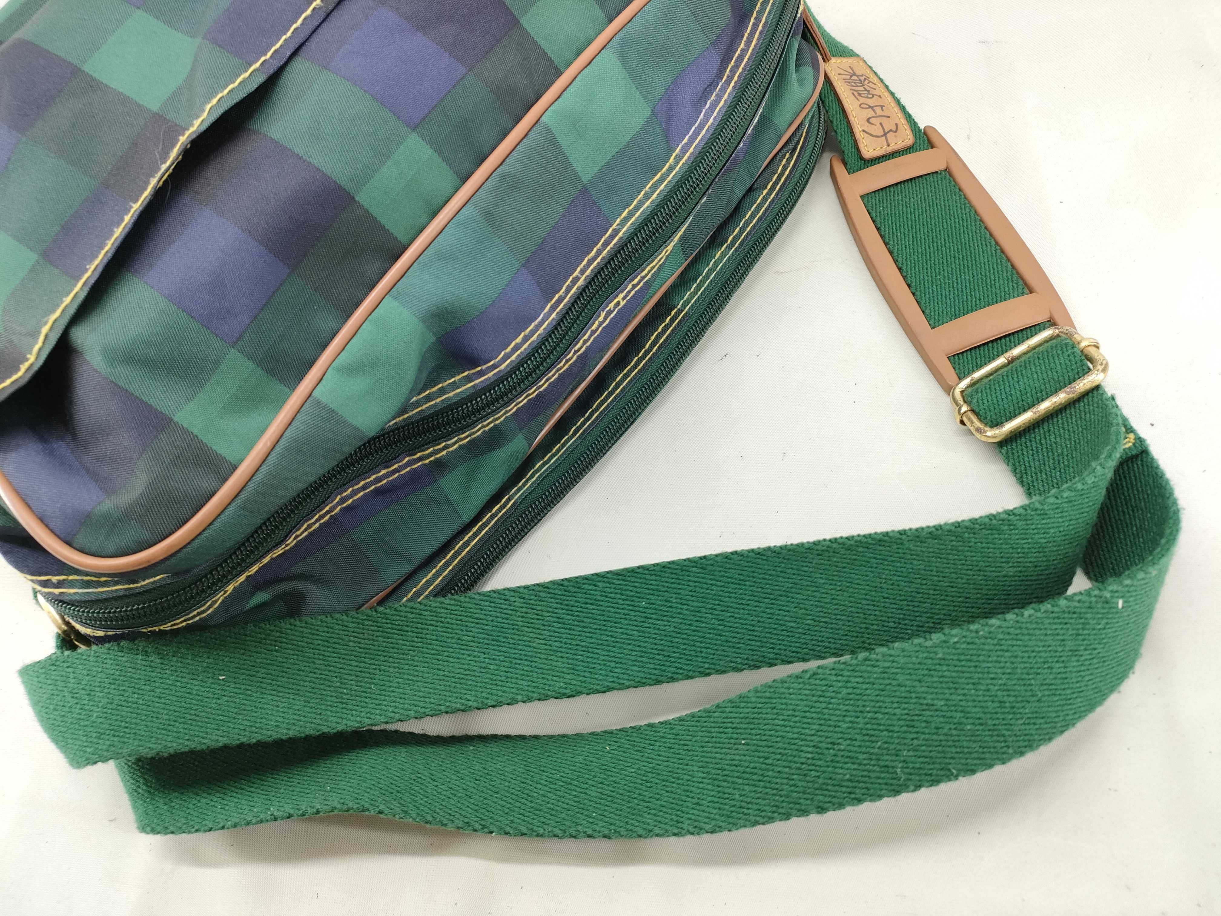 Vintage Green Checkered Shoulder Bag — view 5
