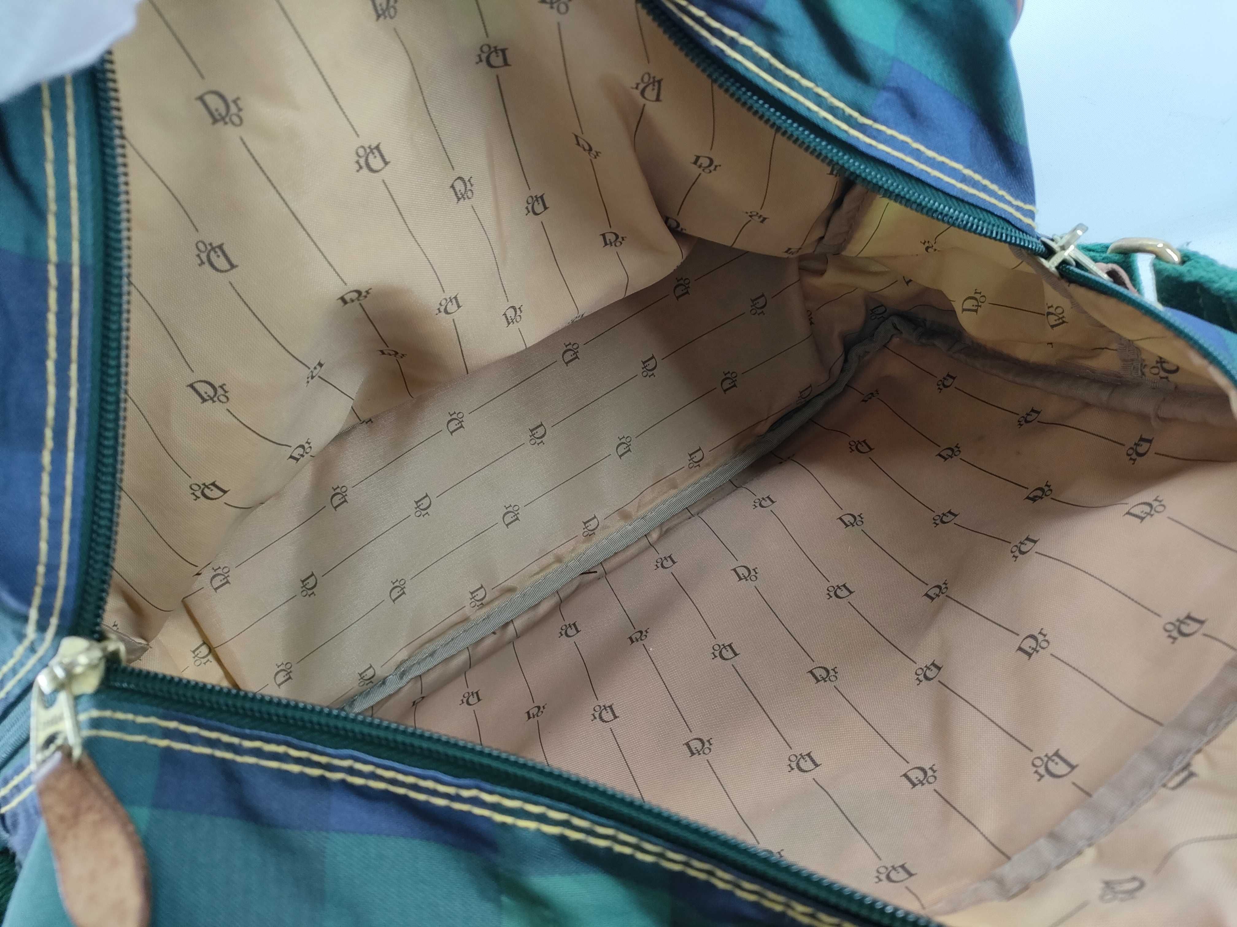 Vintage Green Checkered Shoulder Bag — view 9