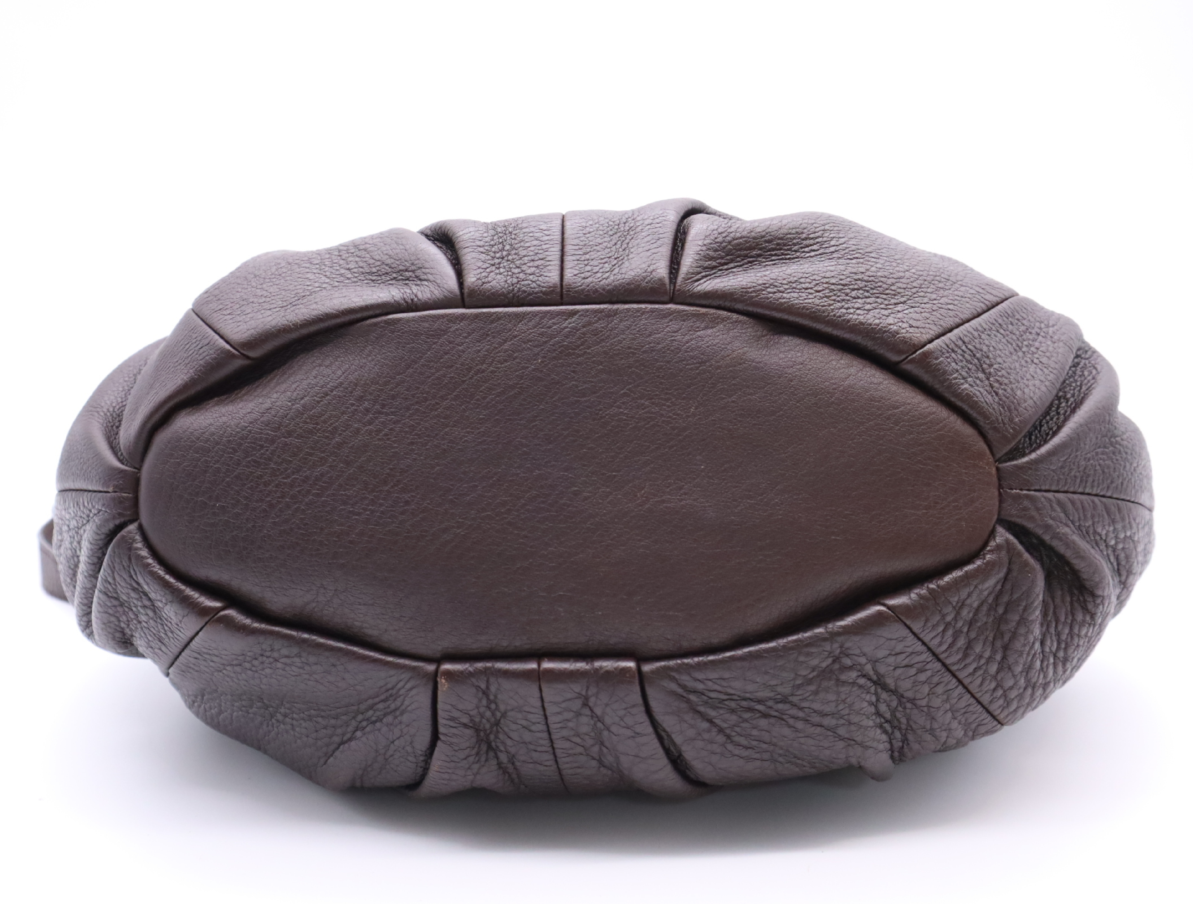 Leather Pillow Small Handbag, Dark Brown, Silver Hardware, Includes Shoulder Strap, Dust Bag, and Charm. — view 4