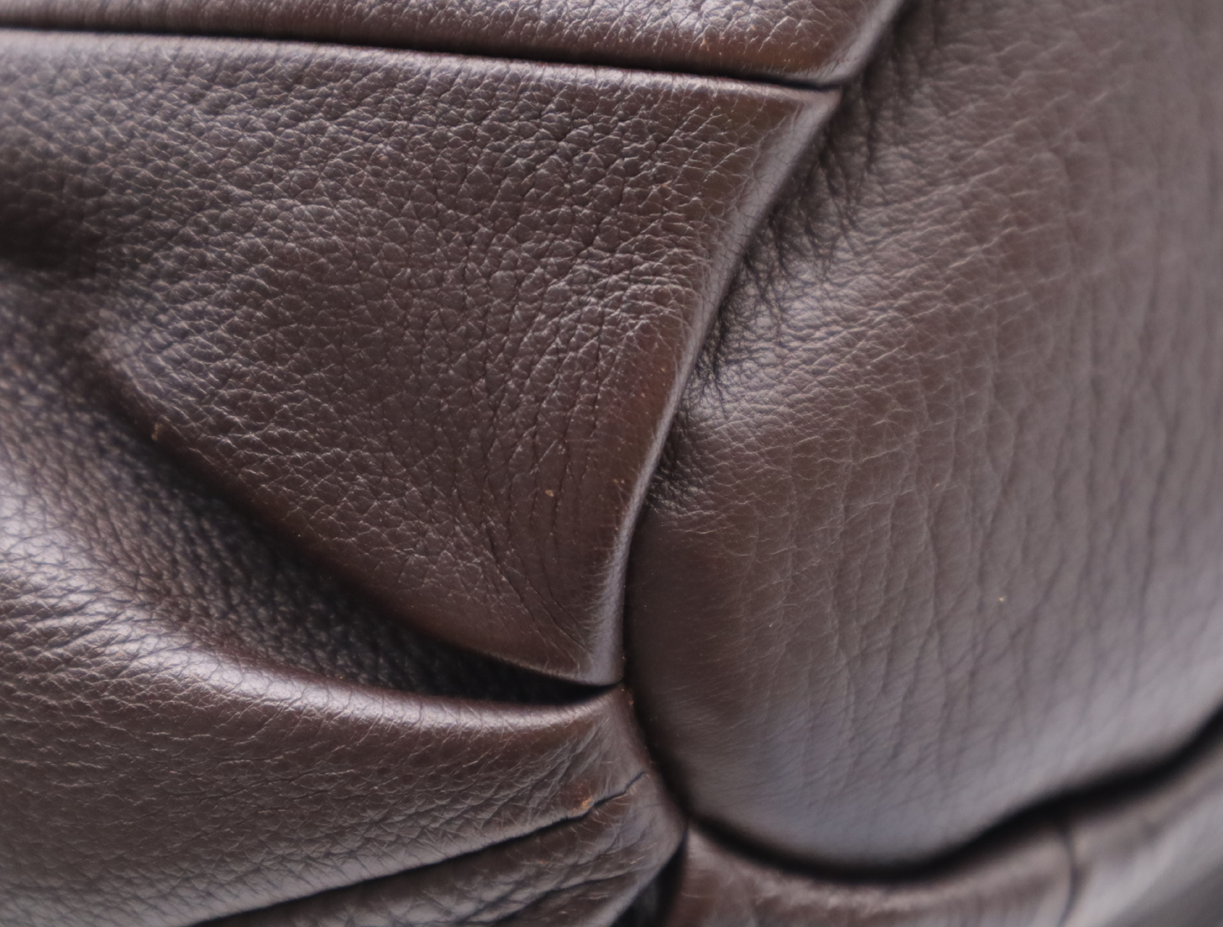 Leather Pillow Small Handbag, Dark Brown, Silver Hardware, Includes Shoulder Strap, Dust Bag, and Charm. — view 6