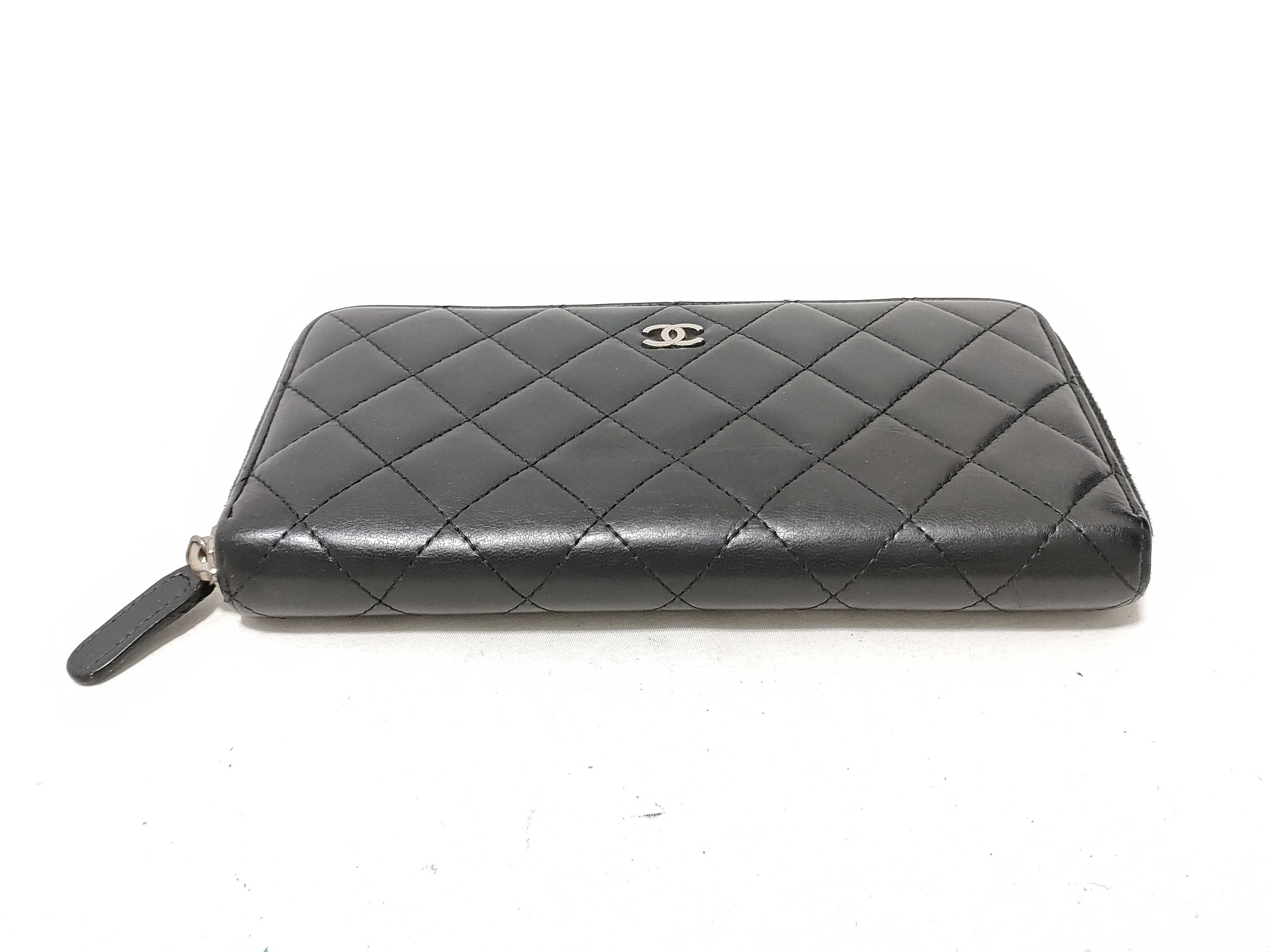 Lambskin Round Zip Long Wallet — view 3