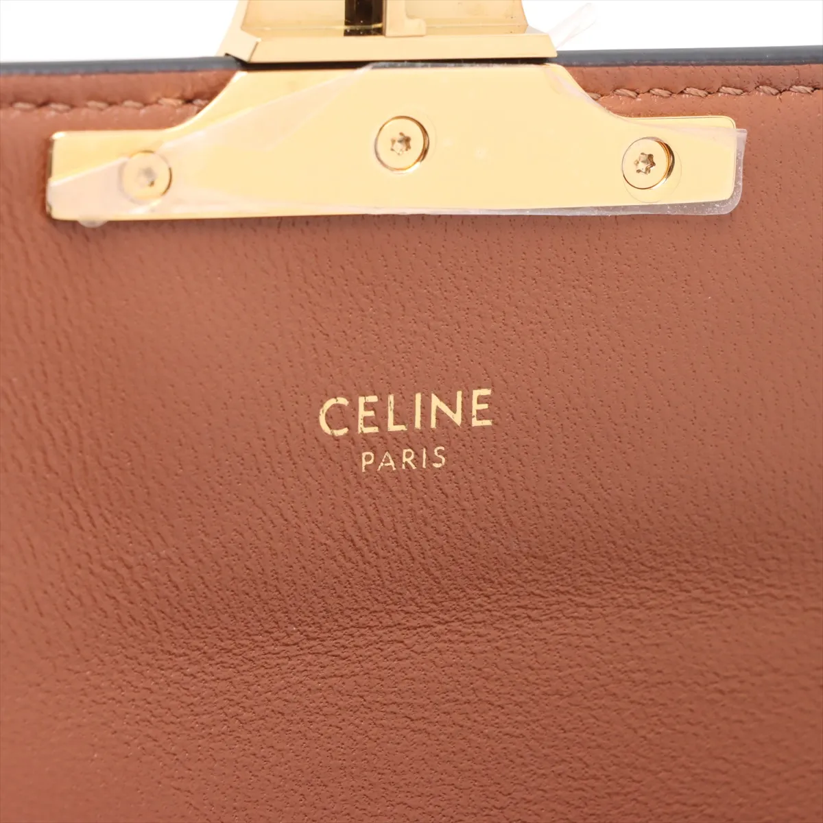 Triomphe Claude PVC x Leather Shoulder Bag Brown — view 8