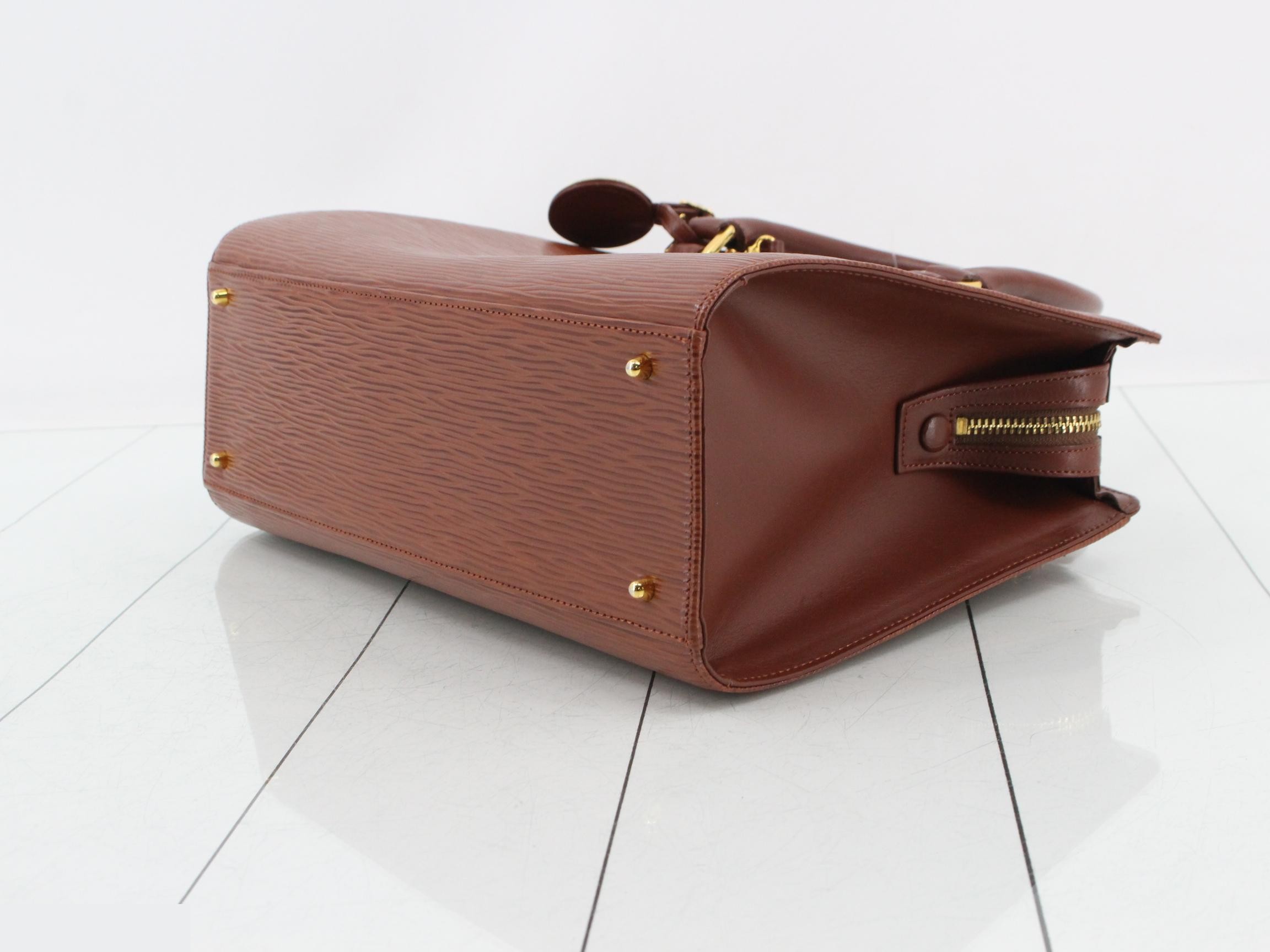 2-Way Shoulder Bag, Epi Leather, Brown — view 6