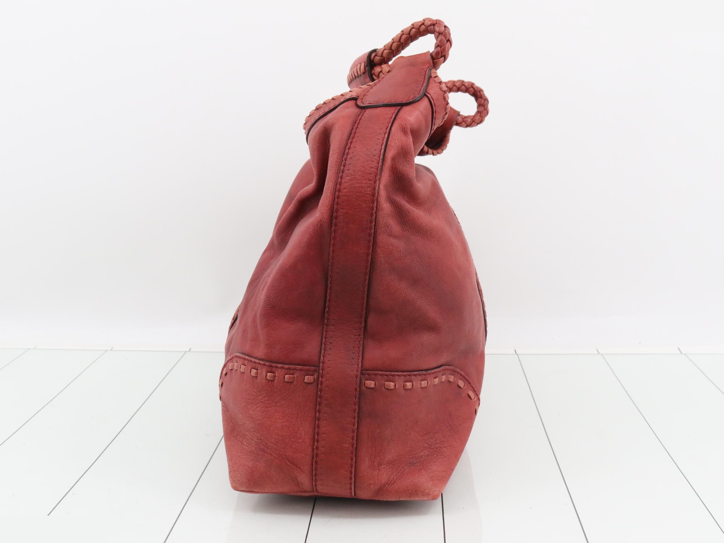 Leather one-shoulder bag with bamboo fringe — view 3