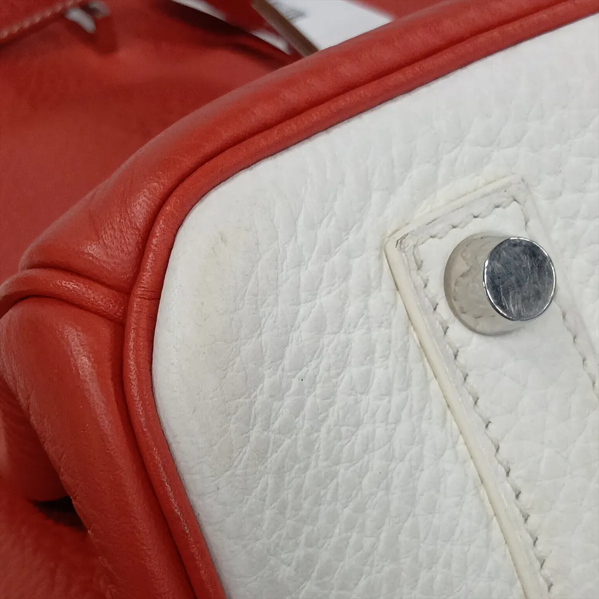 [Individually packaged] Hermes Birkin Eclat 35 Taurillon Clemence Sanguine x White Silver Hardware O: 2011 — view 12