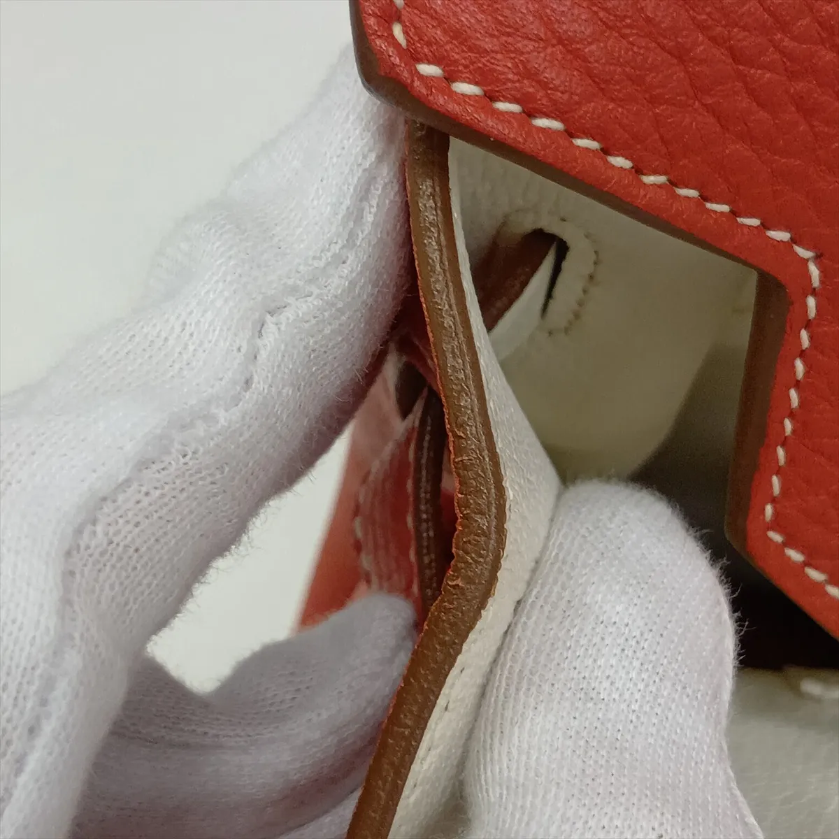 [Individually packaged] Hermes Birkin Eclat 35 Taurillon Clemence Sanguine x White Silver Hardware O: 2011 — view 13