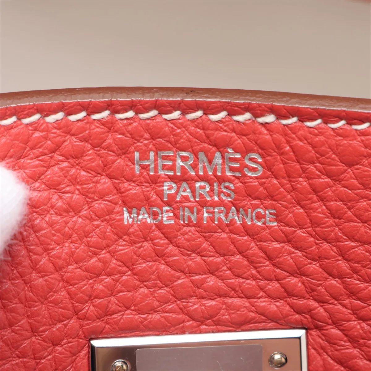 [Individually packaged] Hermes Birkin Eclat 35 Taurillon Clemence Sanguine x White Silver Hardware O: 2011 — view 10