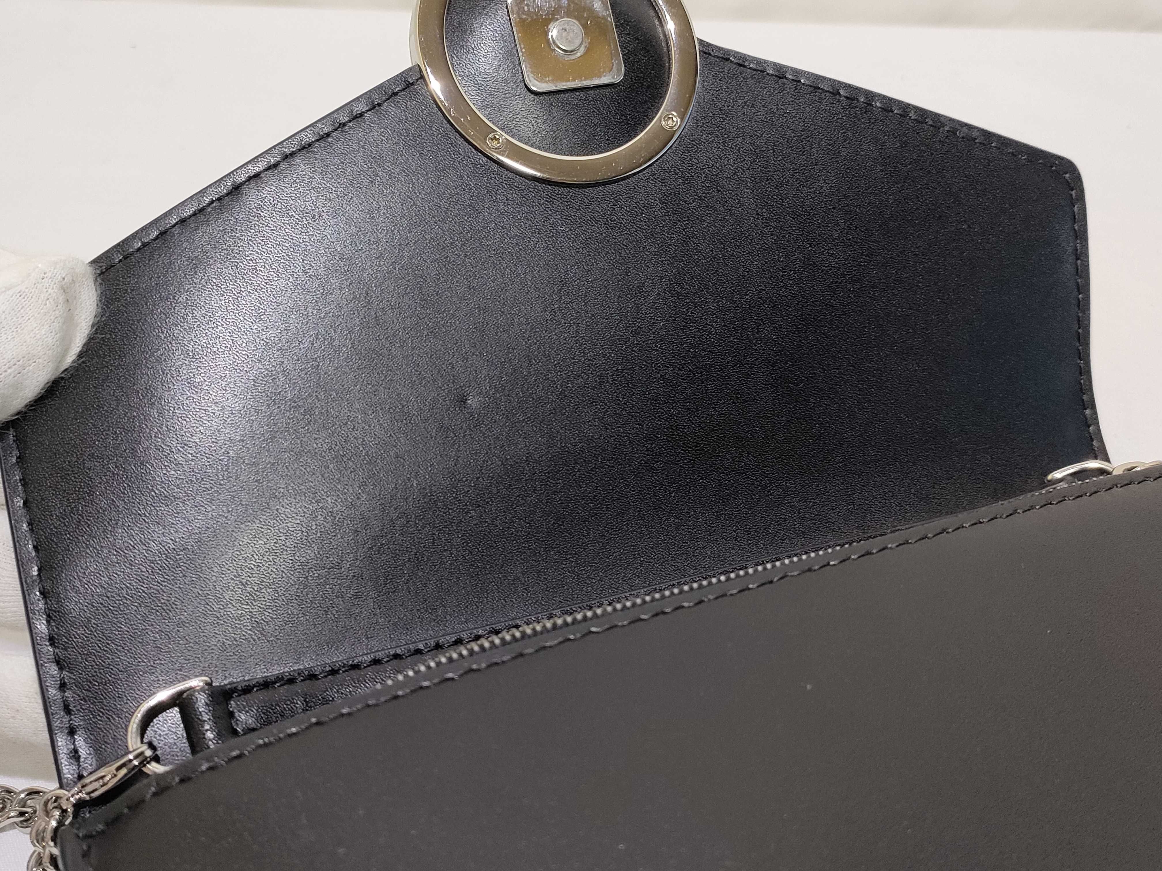 F is Fendi Leather Chain Shoulder Bag, Black, 8BS006 (Shoulder Bag) — view 11