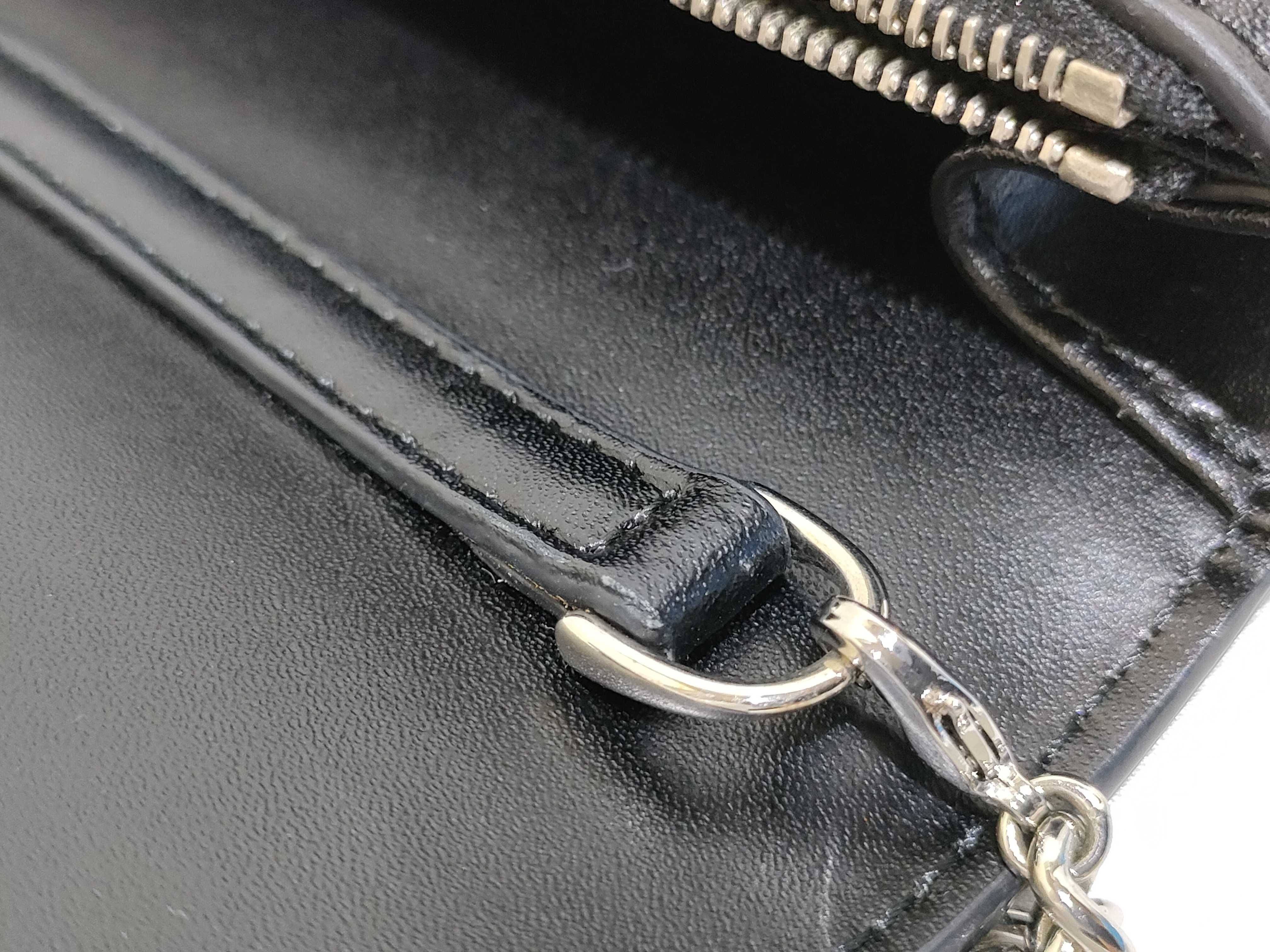 F is Fendi Leather Chain Shoulder Bag, Black, 8BS006 (Shoulder Bag) — view 5