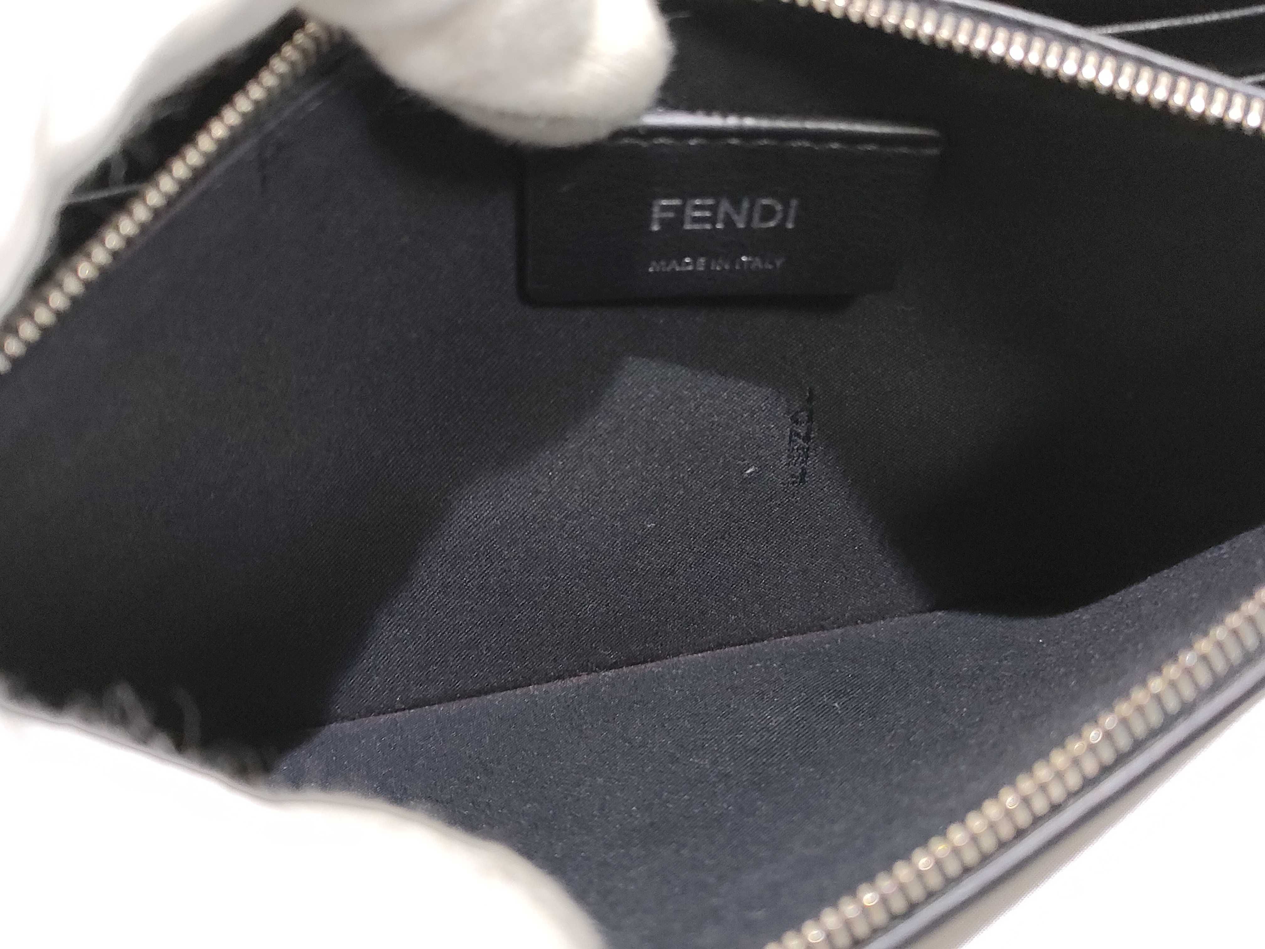 F is Fendi Leather Chain Shoulder Bag, Black, 8BS006 (Shoulder Bag) — view 9